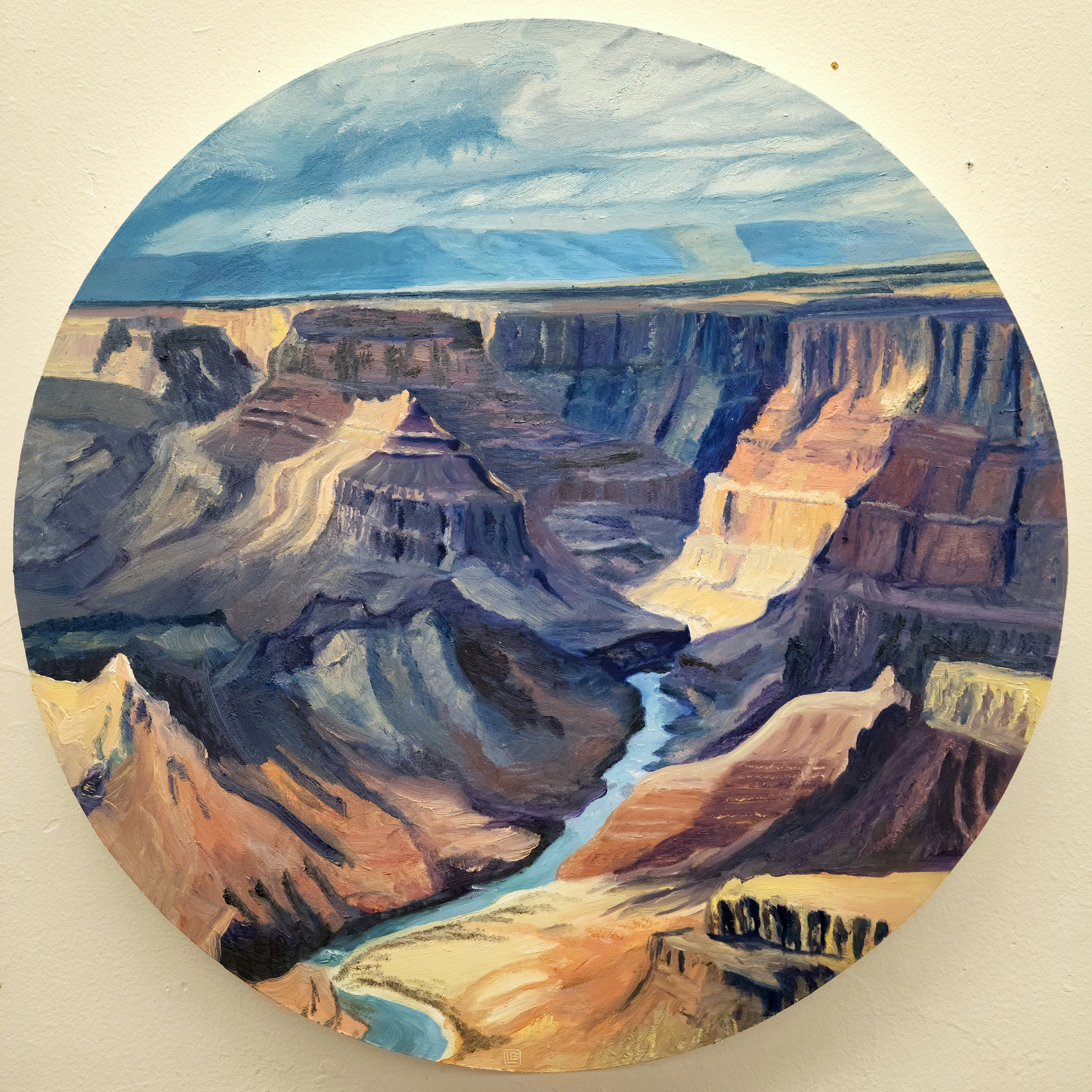 The Grand Canyon, Oil on Circular Panel, 2022