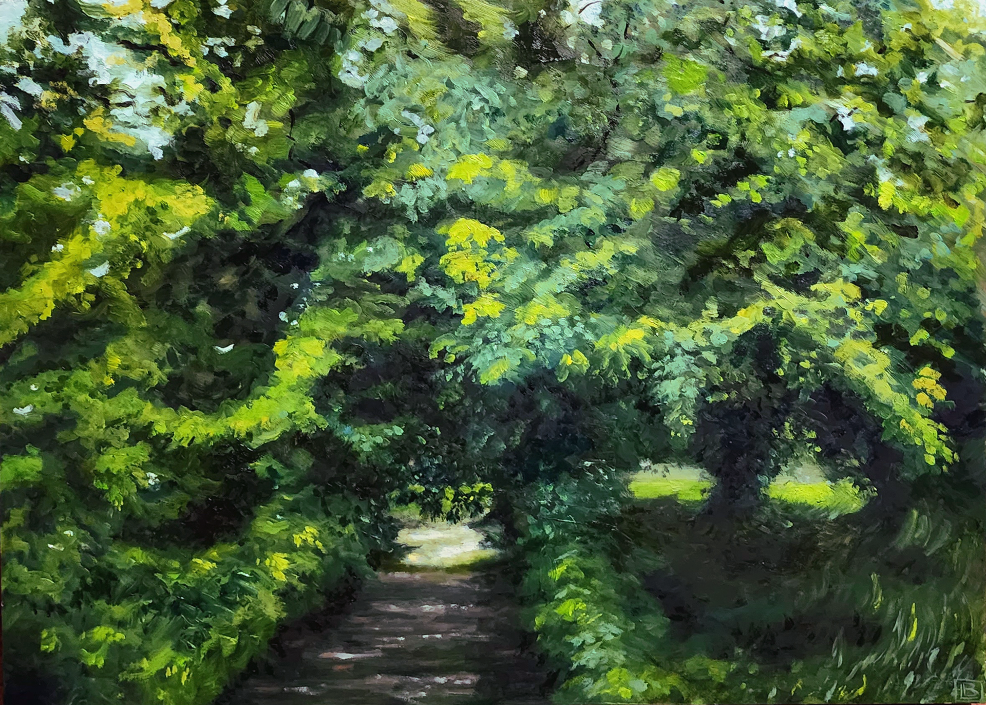 Finding Gardens in Dark Places, 18"x13.5", Oil on Panel, May 2023