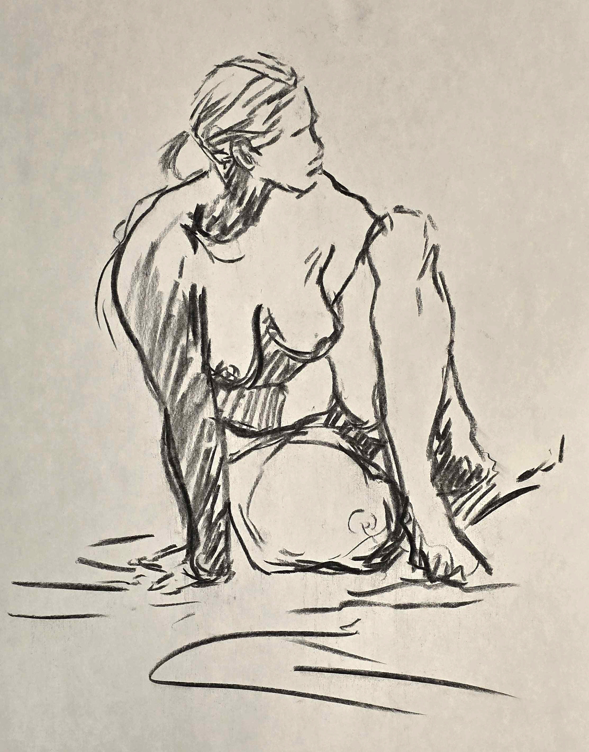 Figure Study, Charcoal, 18"x24", 2025