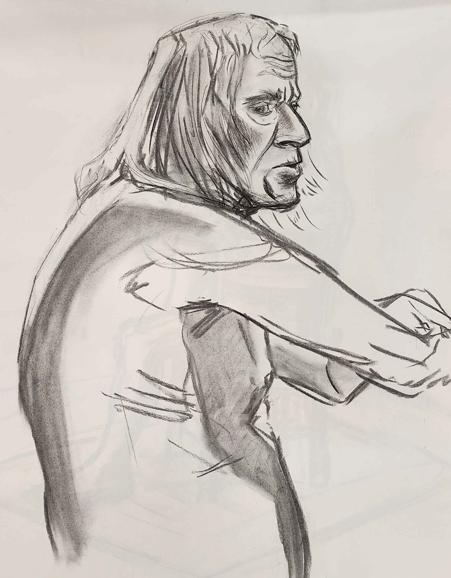 Figure Study, Charcoal, 18"x24", 2024
