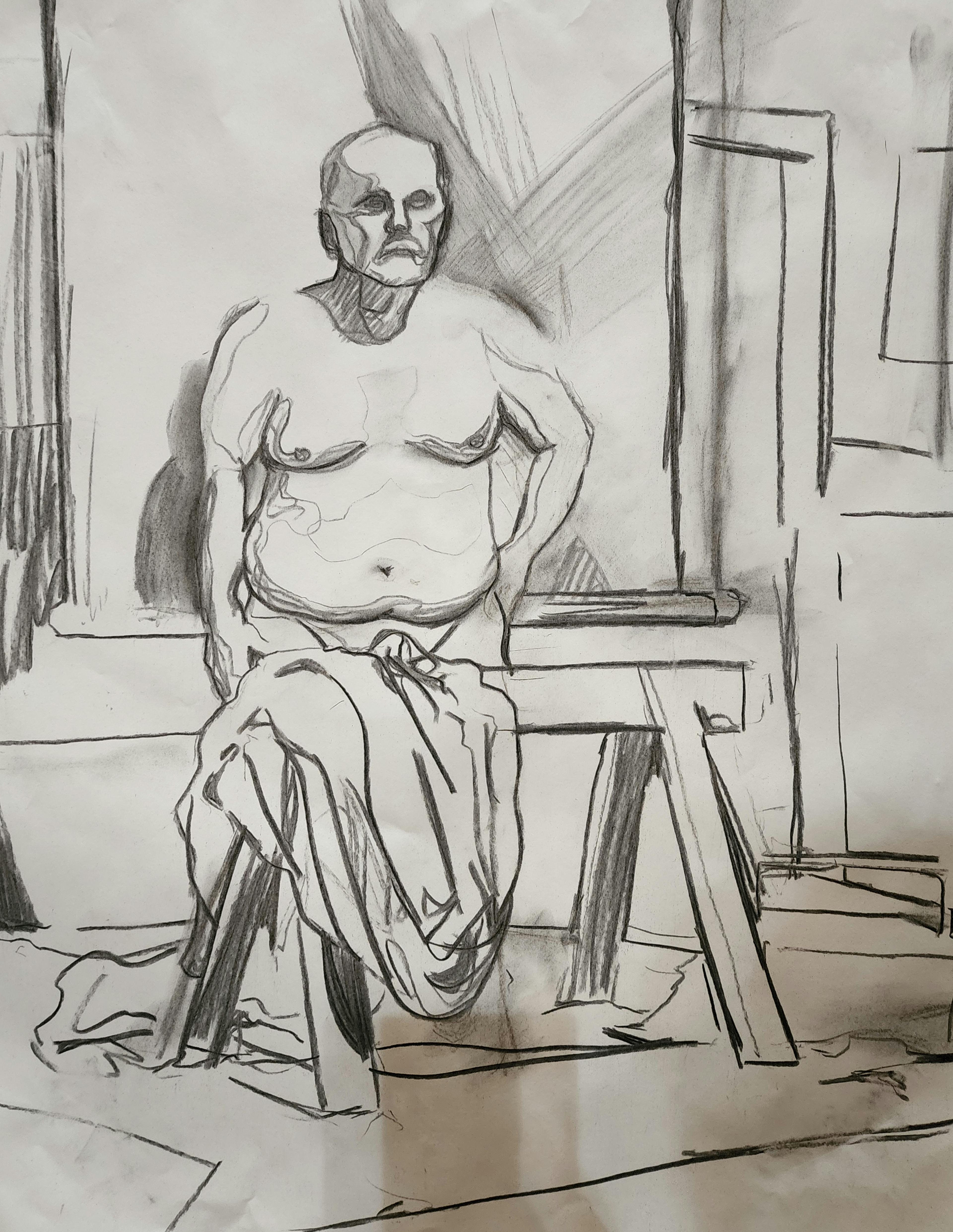 Figure Study, Charcoal, 18"x24", 2022