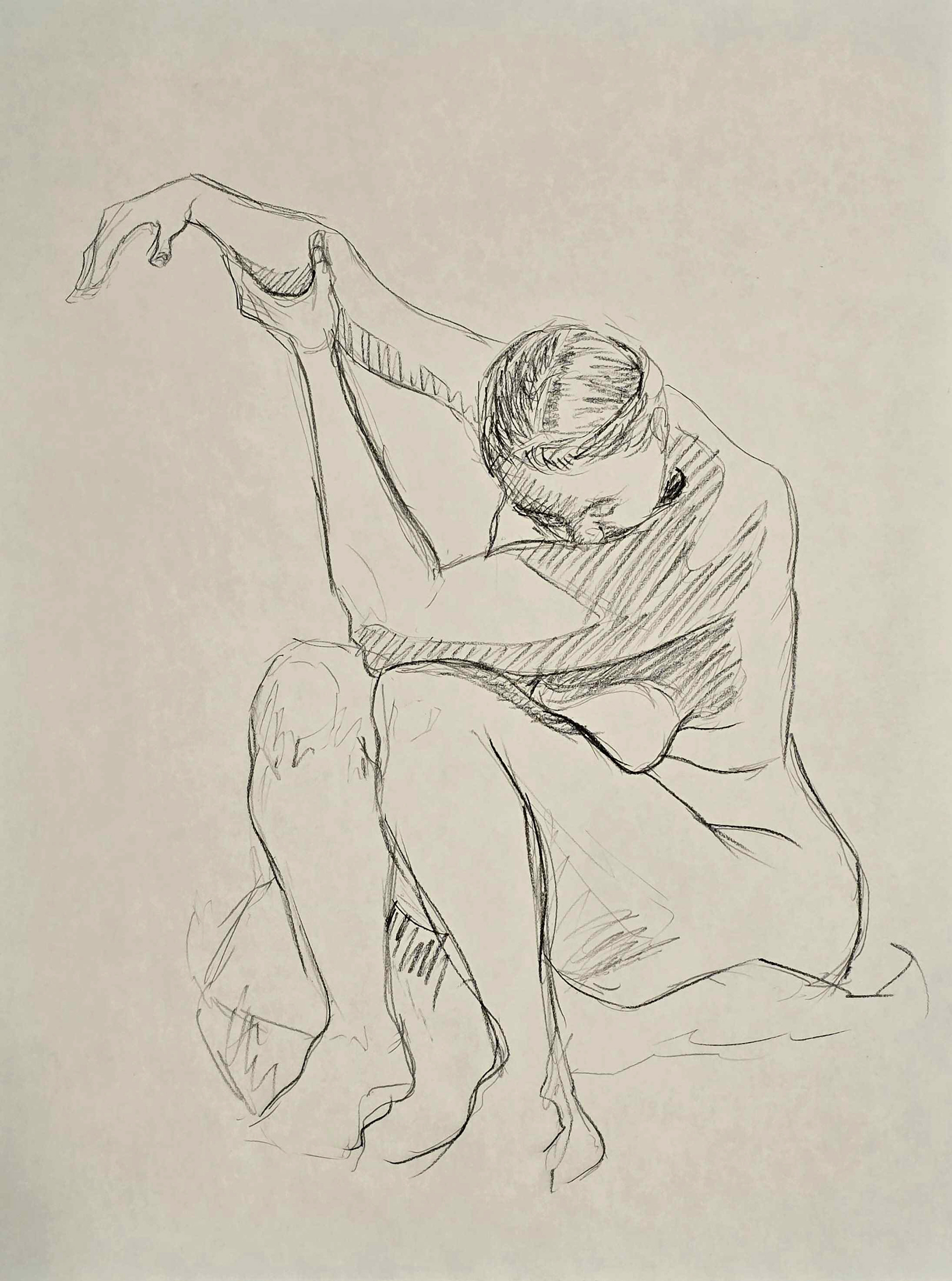 Figure Study, Charcoal, 18"x24", 2025
