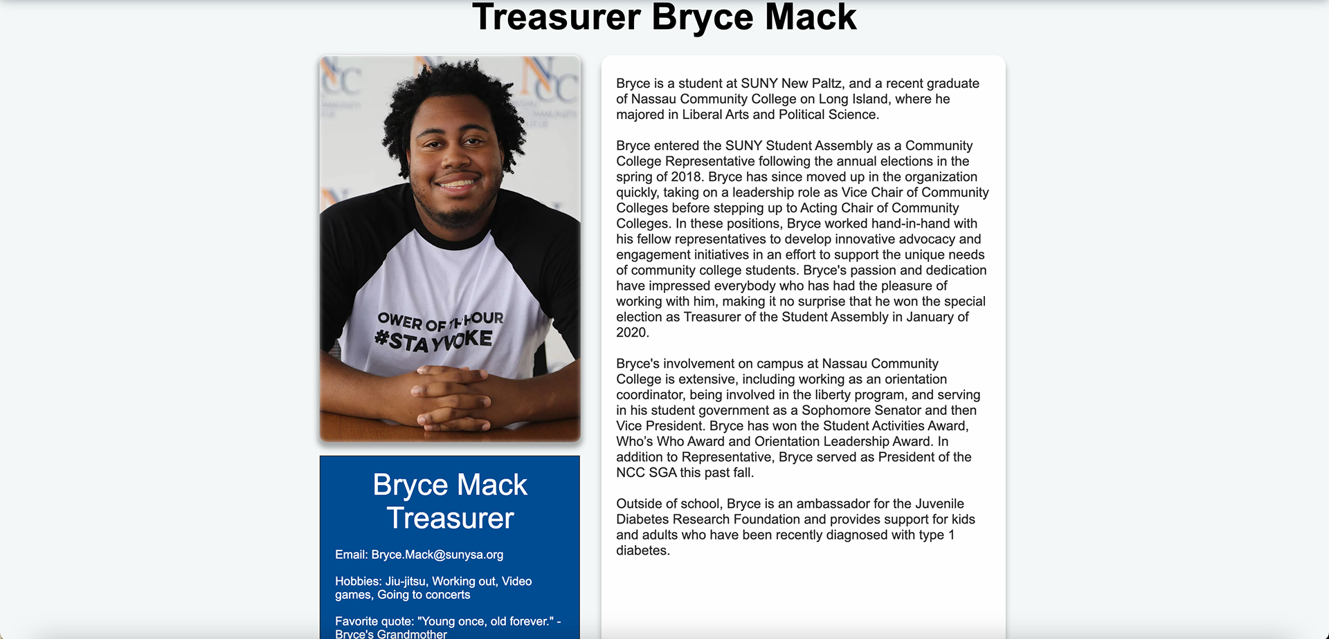 SUNY SA Executive Board member biography