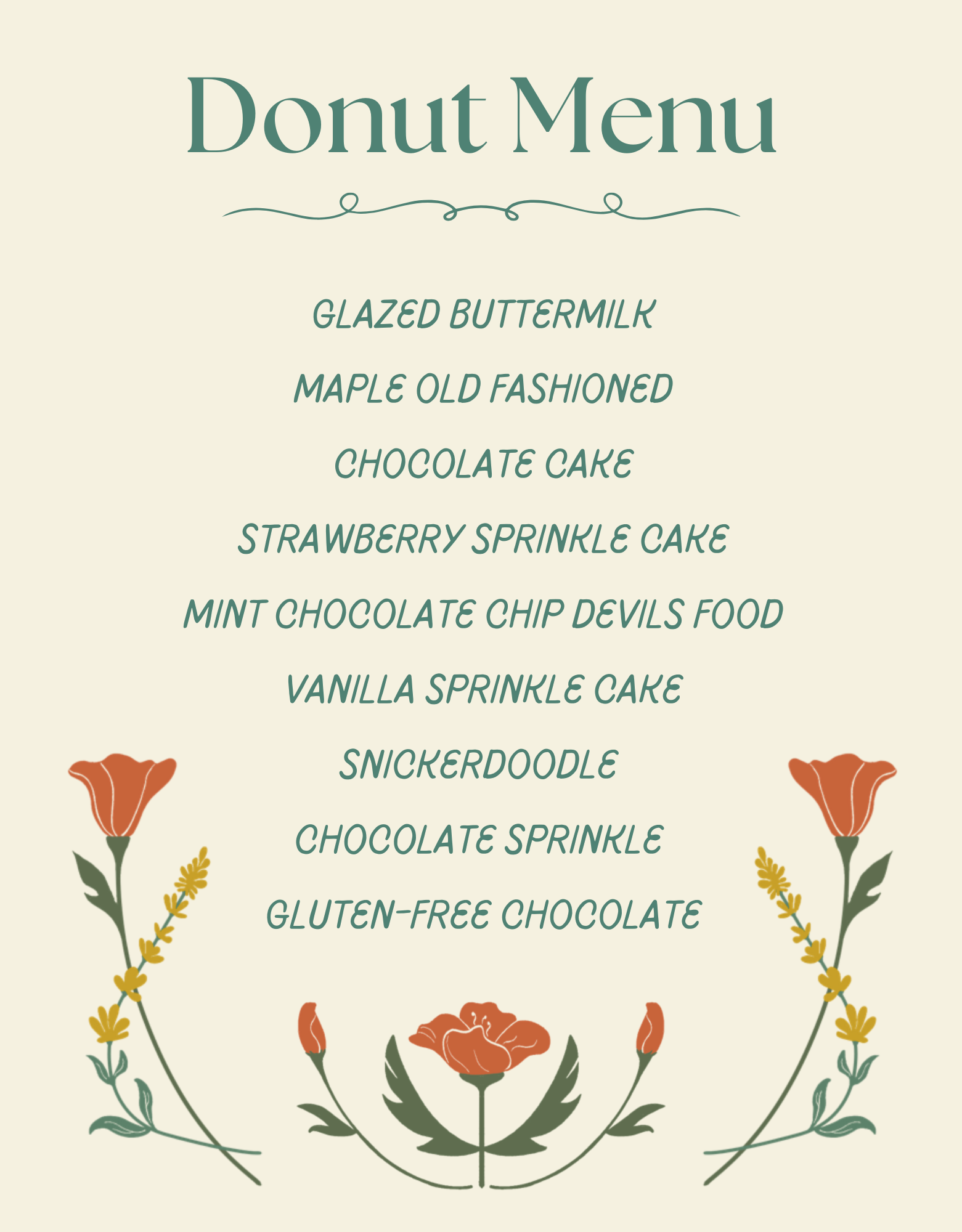 Donut Menu