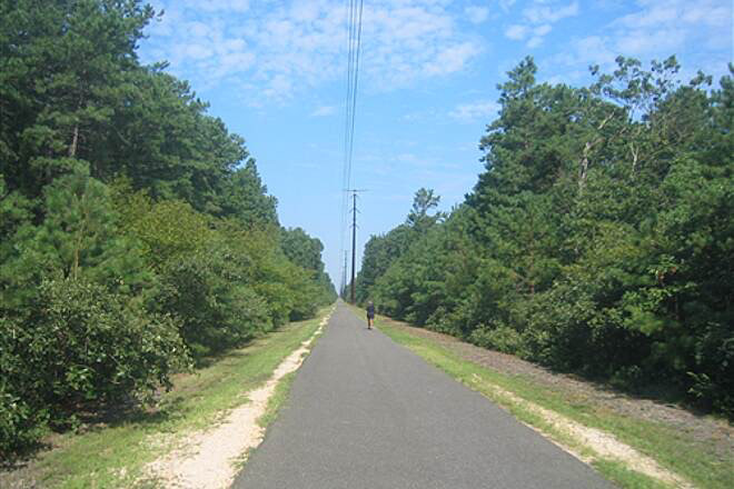 Abandoned West Jersey Atlantic railroad corridor [Atlantic County Bikeway Mays Landing, NJ]