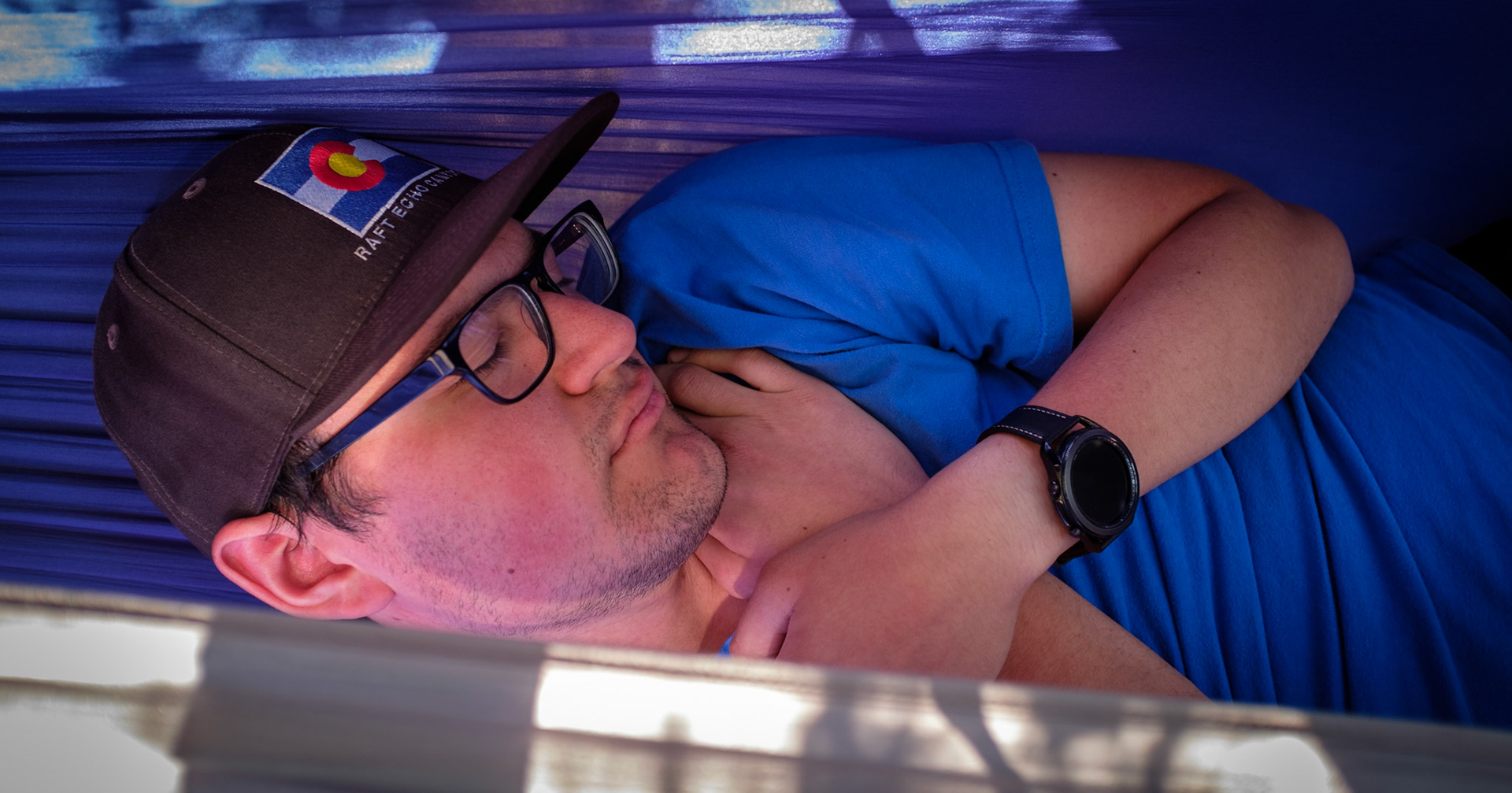 Matthew chilling in his hammock.
