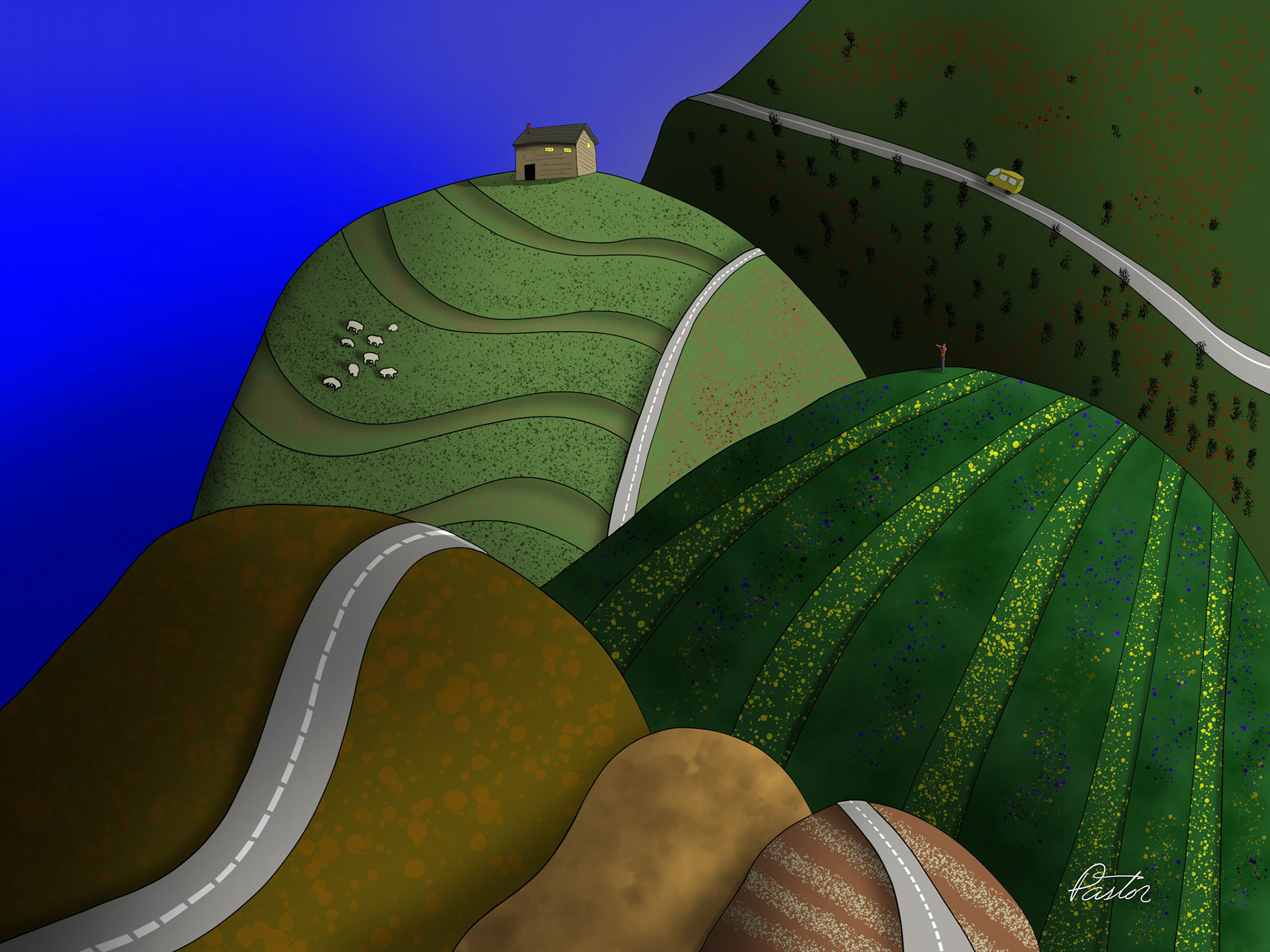 2024-07-04 Mountain Drive drawn with Adobe Fresco