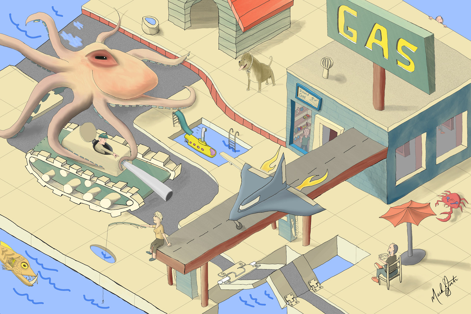 2022-04-01 Island Gas, drawn using Procreate