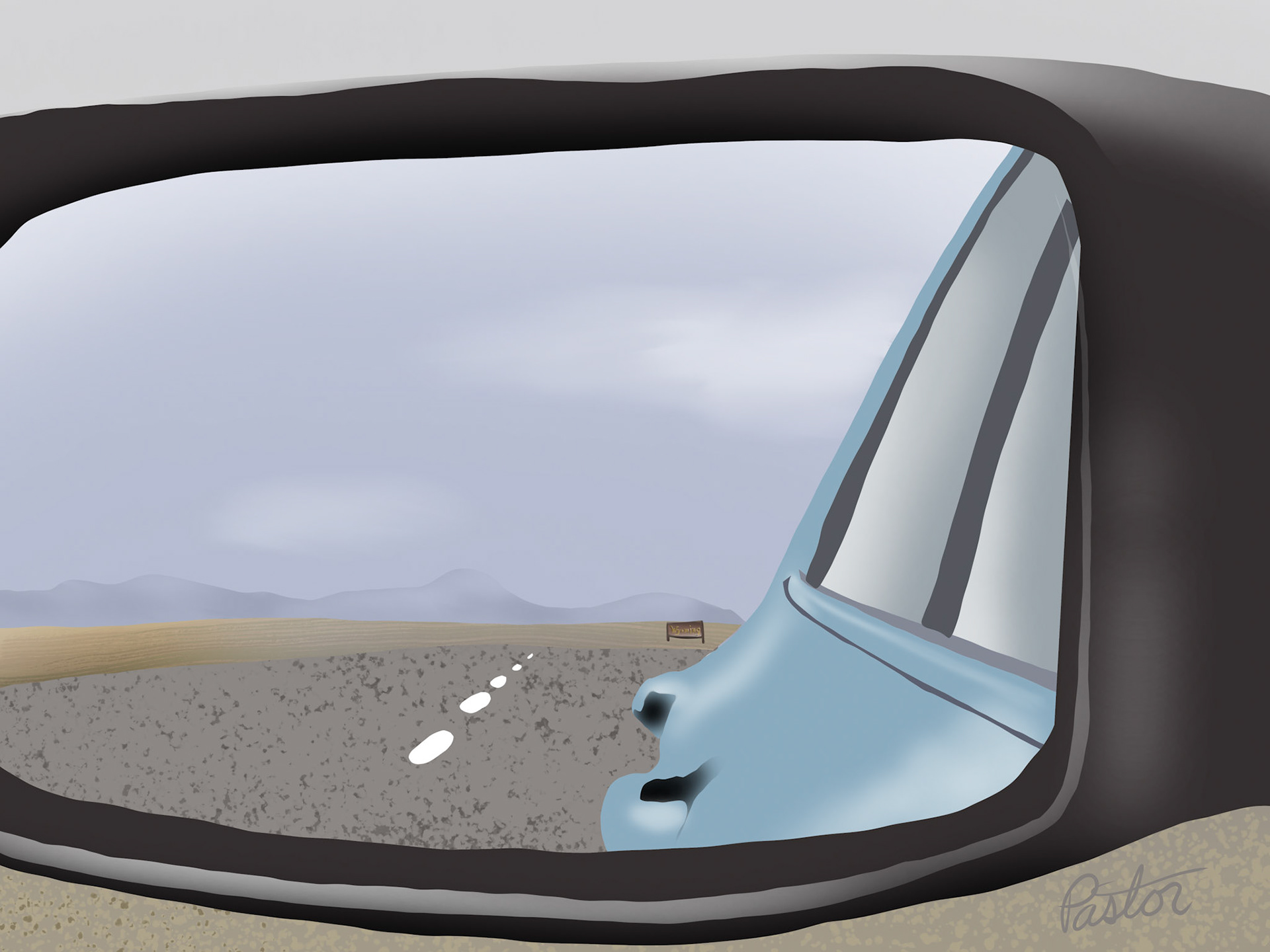 2024-12-29 Leaving Wyoming drawn using Adobe Fresco