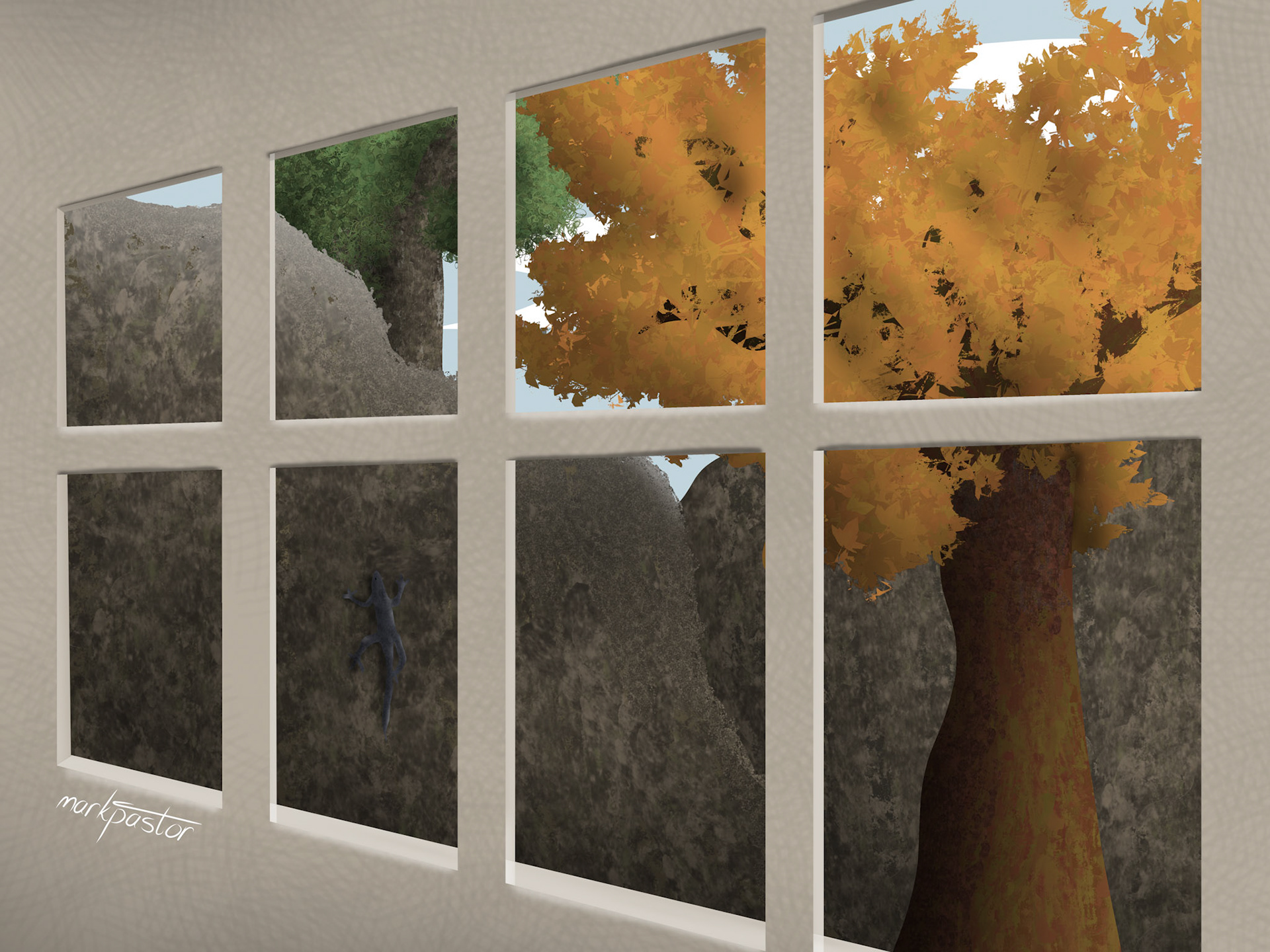 2025-06-30 The Woods Outside drawn using Adobe Fresco