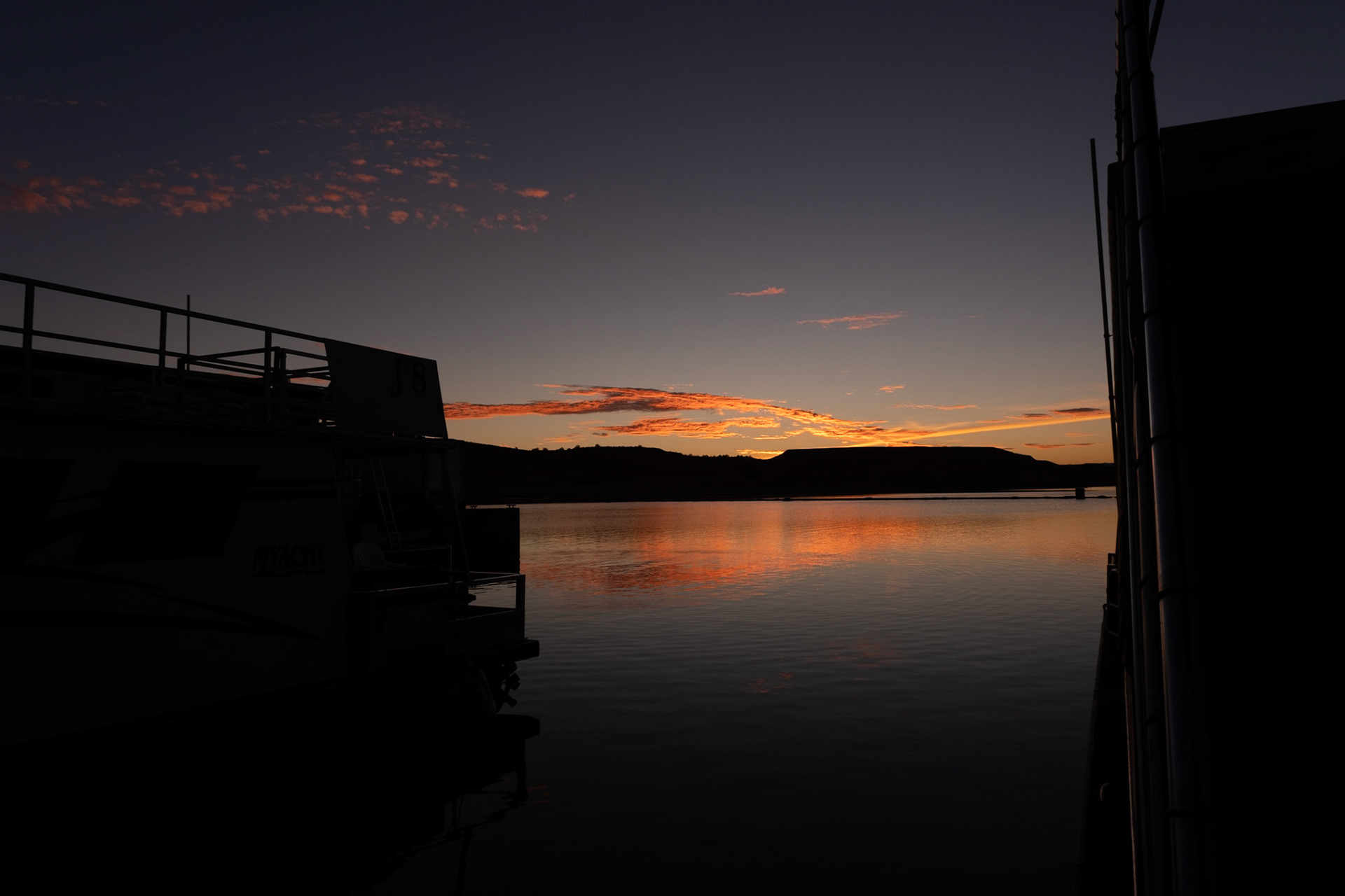 After Goblin Valley we headed over to Lake Powell - a fantastic drive - then boarded our houseboat and awoke to a beautiful sunrise.