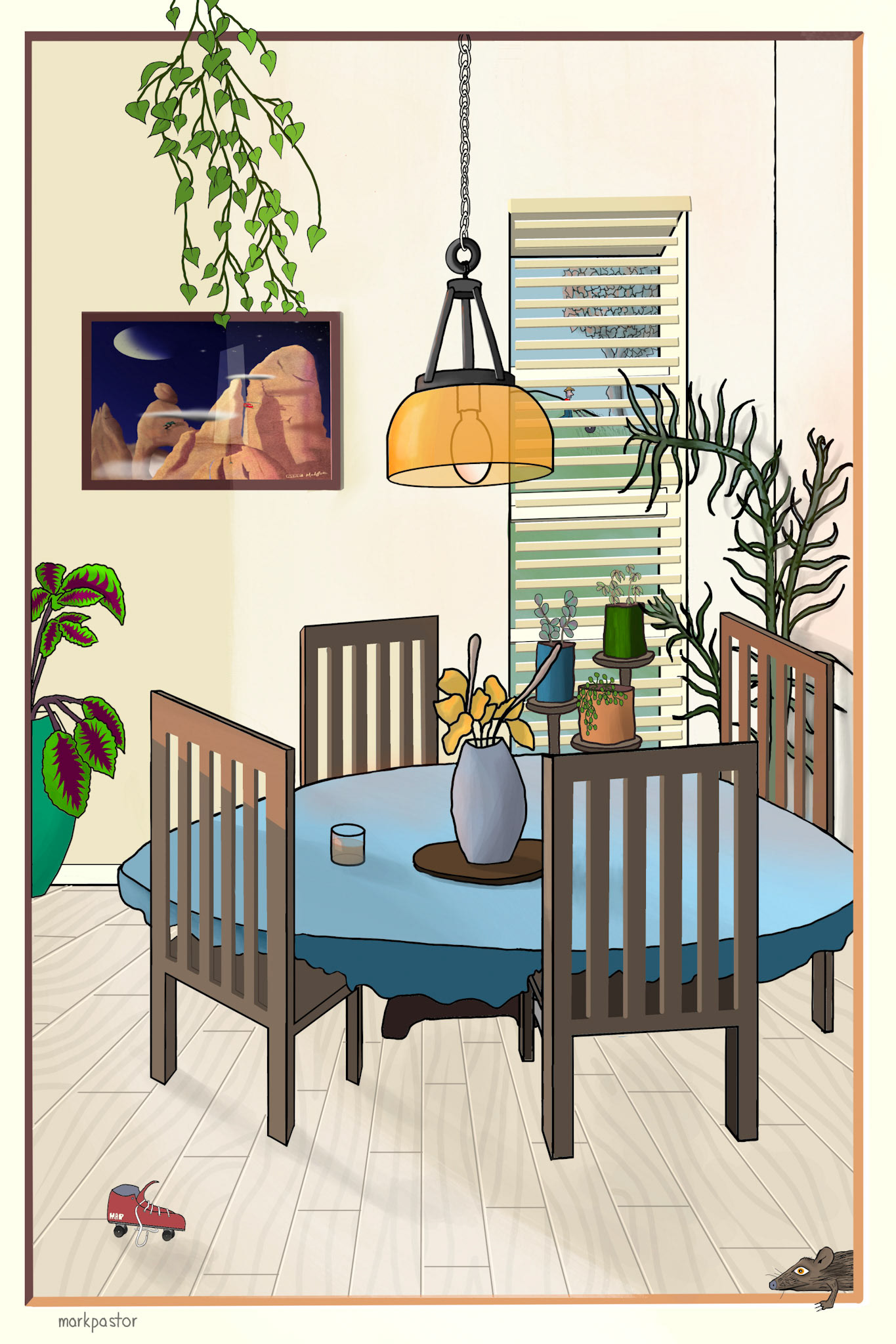 2022-04-22 Dining Room Drawn using Procreate