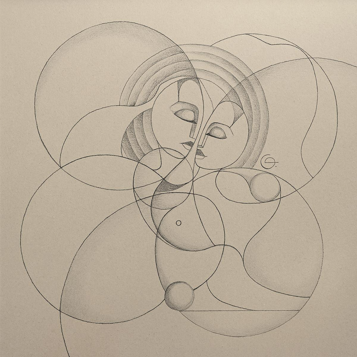 Graphics 25 Duality: Flexibility – Decisiveness — minimalist geometric drawing on a grid based on the progression of 2, symbolizing the interplay of adaptive flexibility and firm decisiveness in a balanced psychological duality.