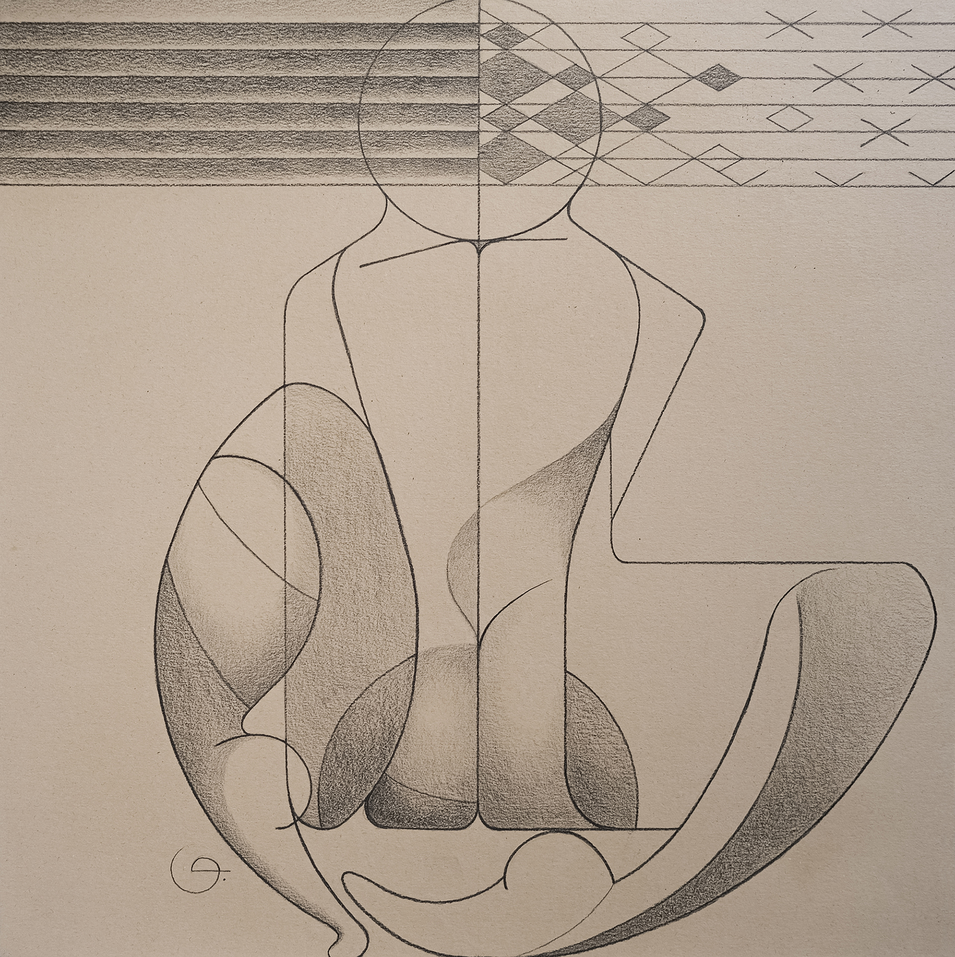 Black-and-white abstract geometric drawing with thin intersecting lines reaching the very edges of the paper, symbolizing tension, psychological pressure, and the breaking of boundaries.