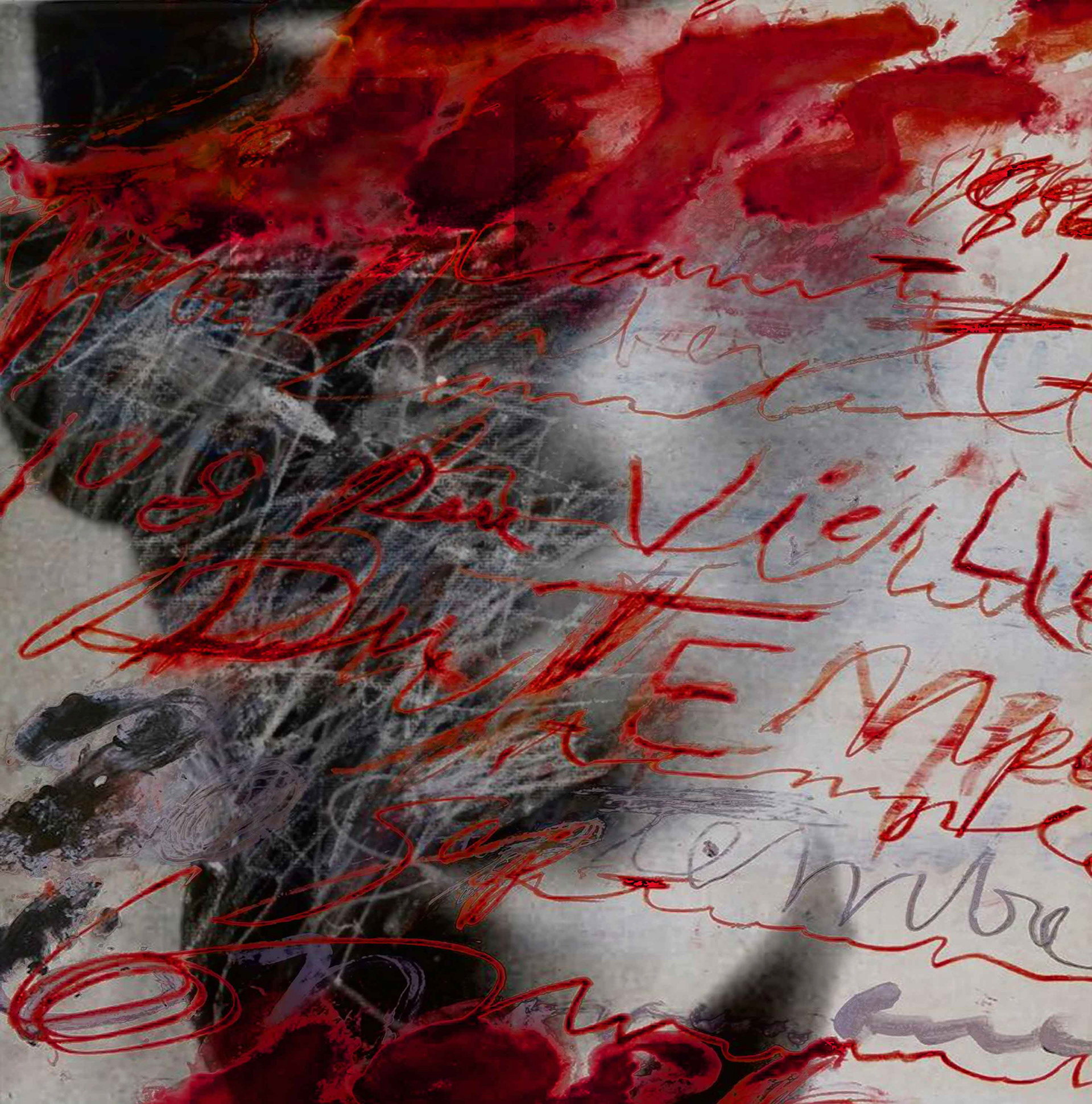 Cy Twombly (1928–2011) American påainter, draftsman, and sculptor, known for large-scale works combining gestural abstraction with poetic references Numbered print (36”x36”) - Conceptual image emphasizing introspection and selfhood in contemporary art.