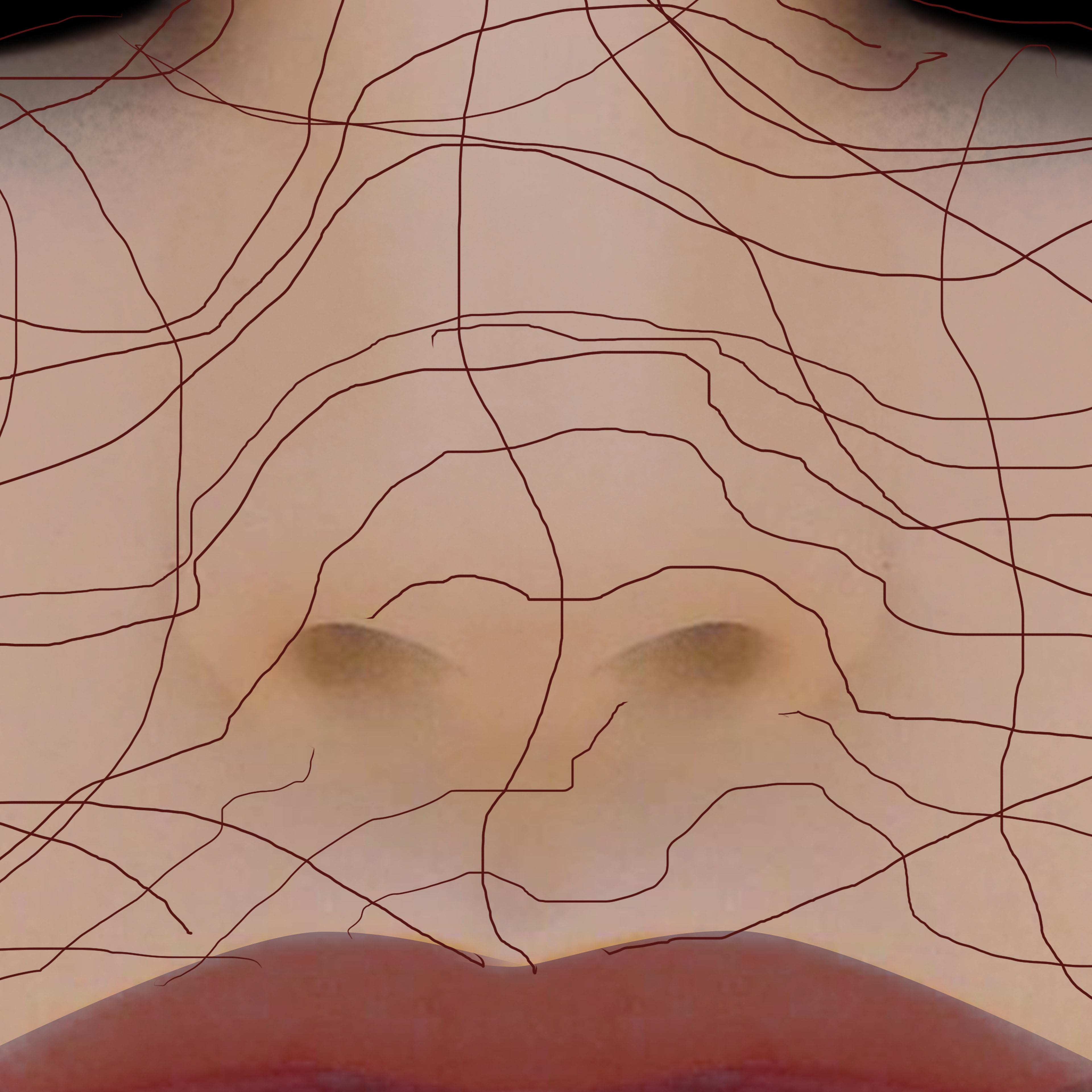 Going Nowhere New,  numbered screen  print (36"x36") - Digital composition critiquing plastic perfection and beauty standards.