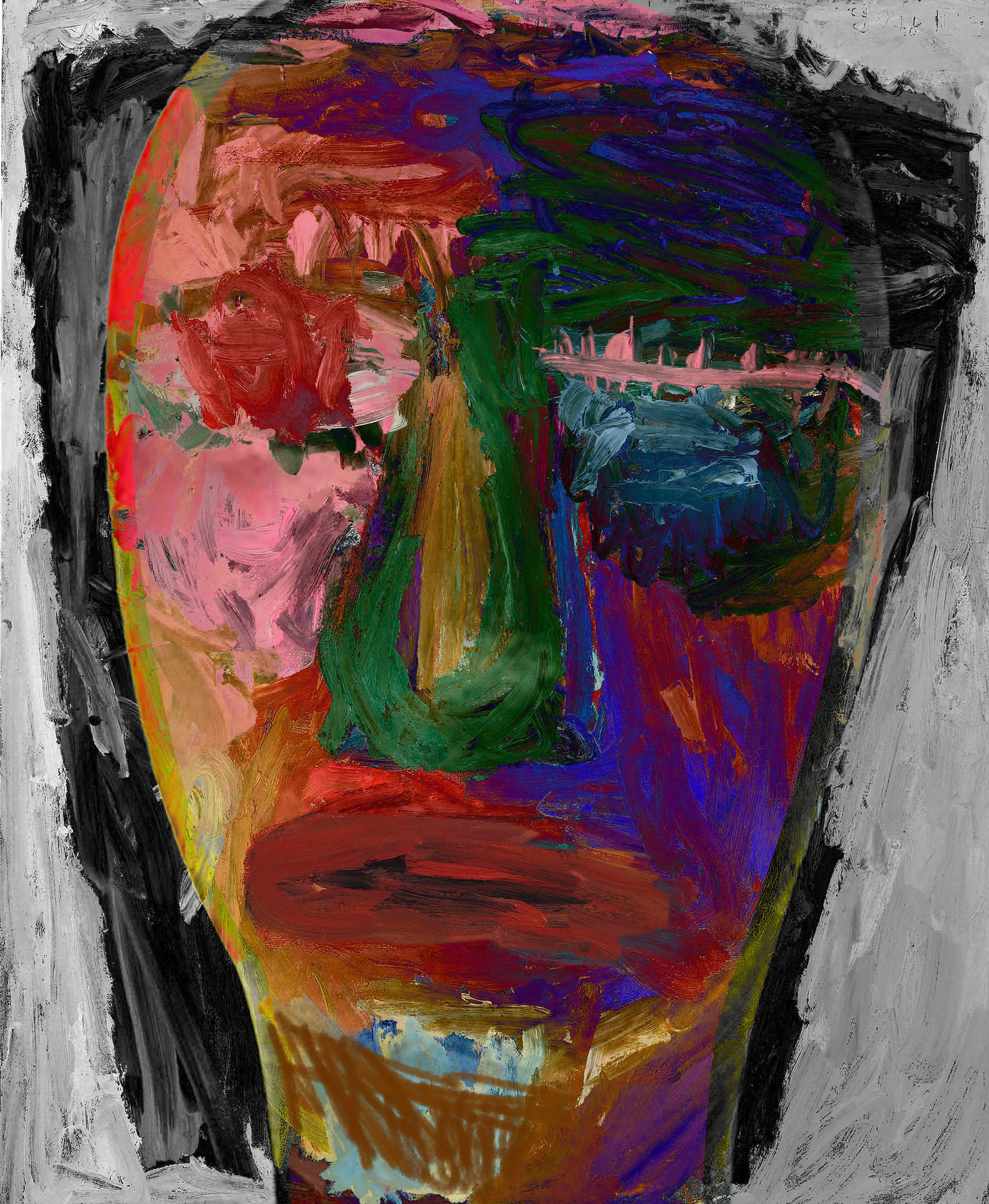 Life is paint,, numbered print  (24"x24") - Conceptual art highlighting tension between idealized image and lived reality.