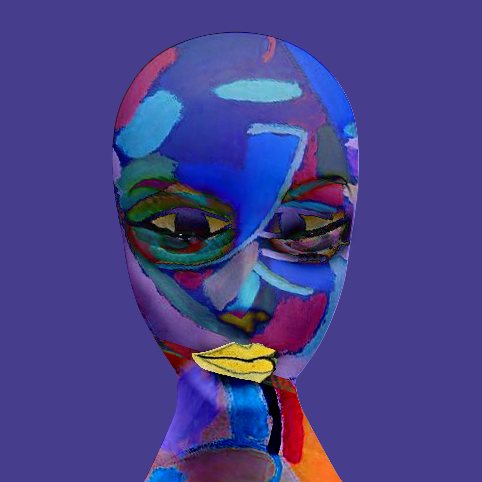 Muse,  screen print.(36"x36") - Series image reflecting the cultural construction of female beauty and value.