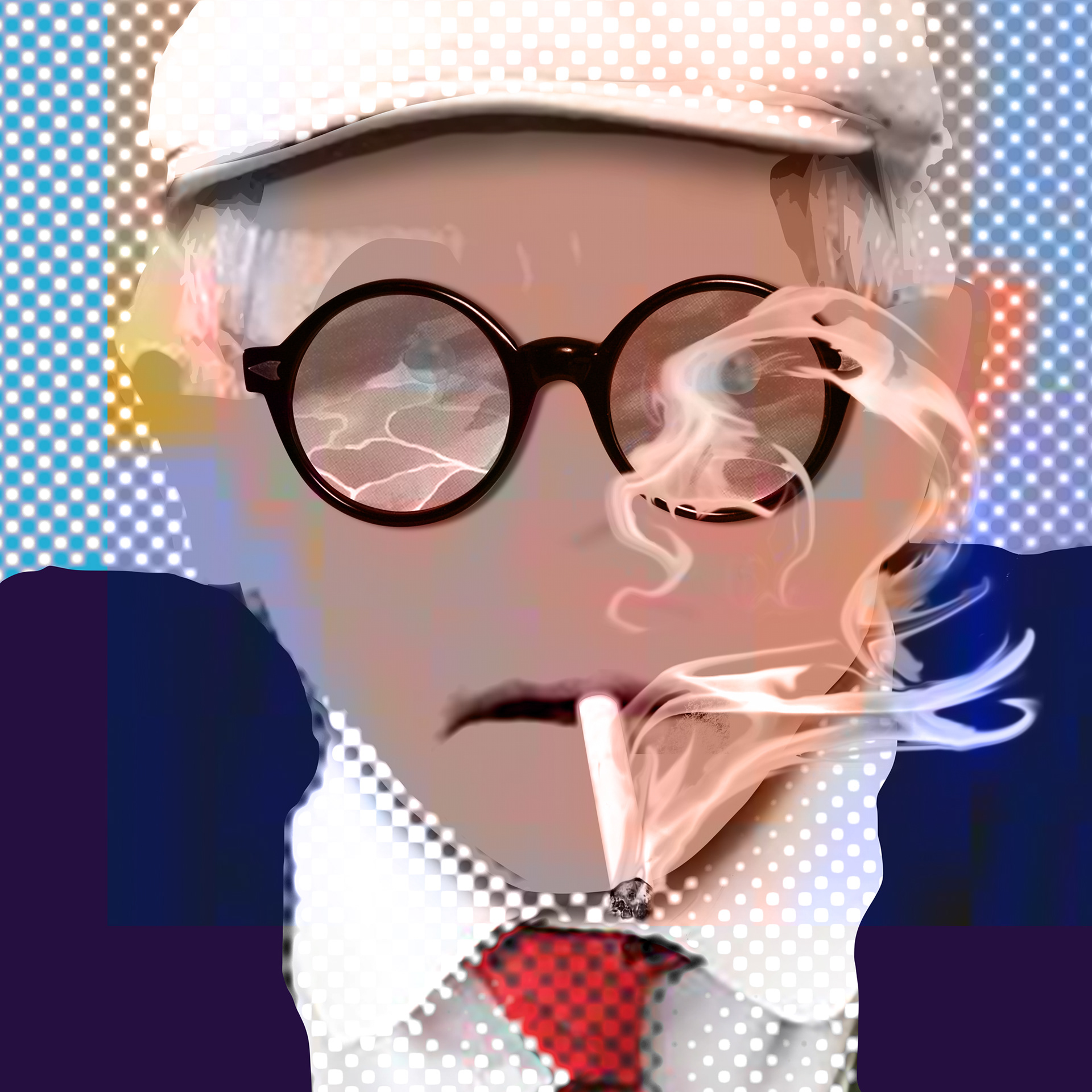 David Hockney (1937-) British painter, sculptor, printmaker, photographer. helped establish the Pop Art movement in the 1960s, numbered print 36" x 36"