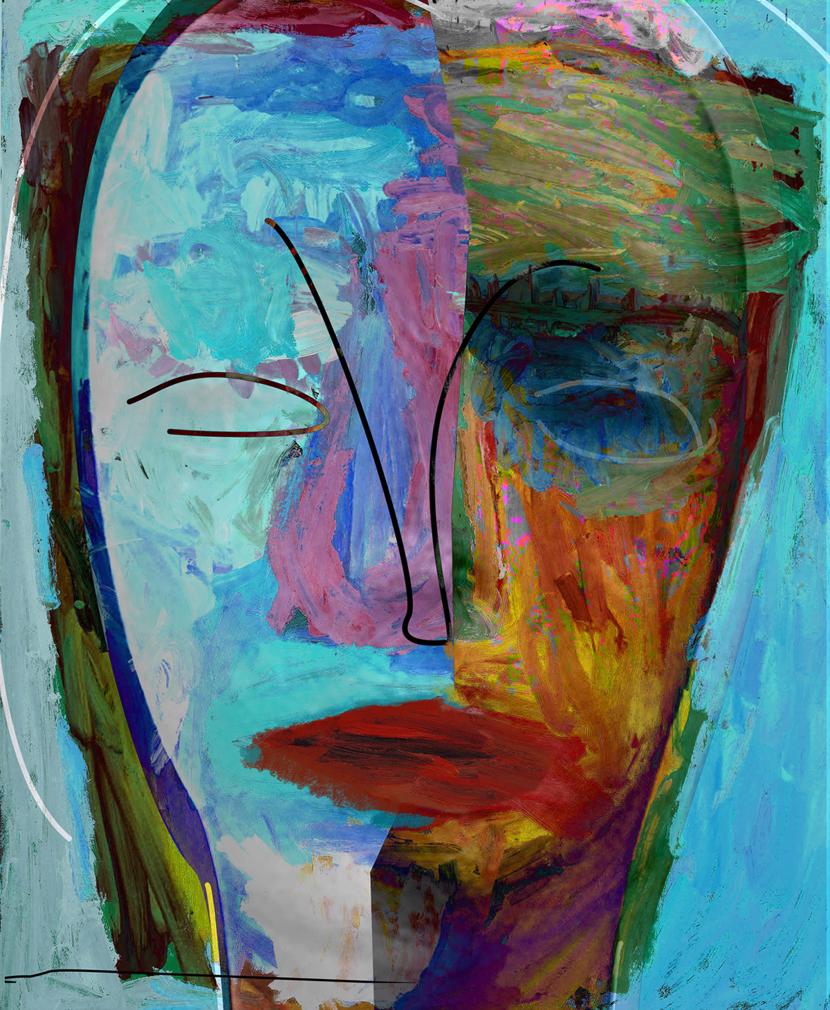 painted face 2, screen print (18"x22")