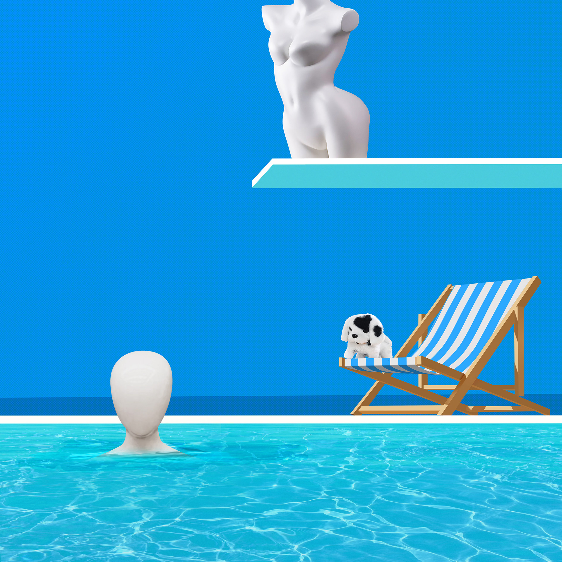 Oceanview,  numbered print  (36"x36") - Conceptual piece examining the objectification of female identity.