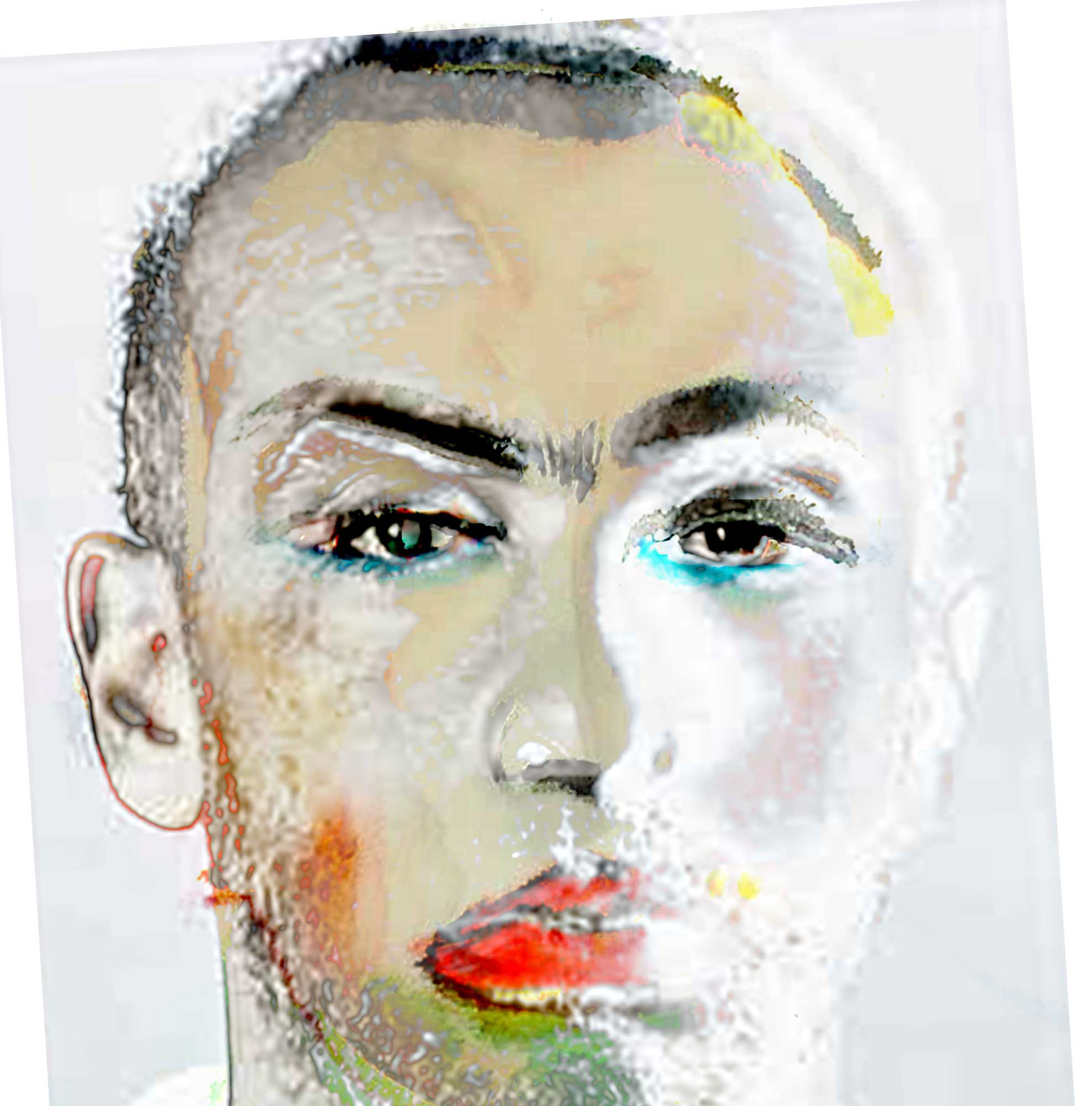 Francesco Clemente, Italian, painter/draftsman (1955- ) numbered print, 24"x24"