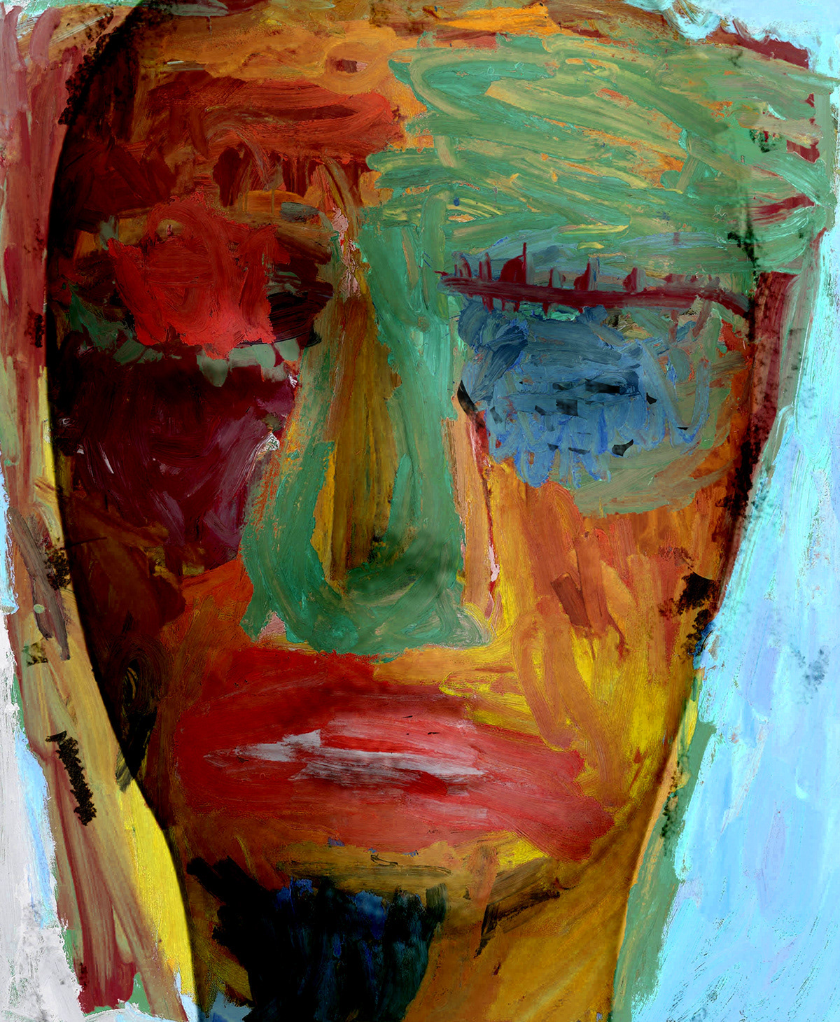 Painted face 1, screen print (18"x22")