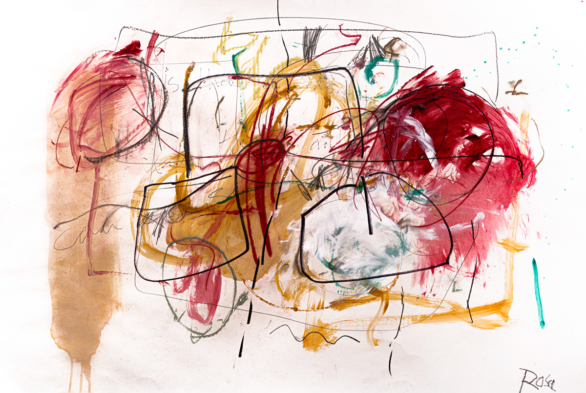 See Red, acrylic and ink on paper- 38"x26"