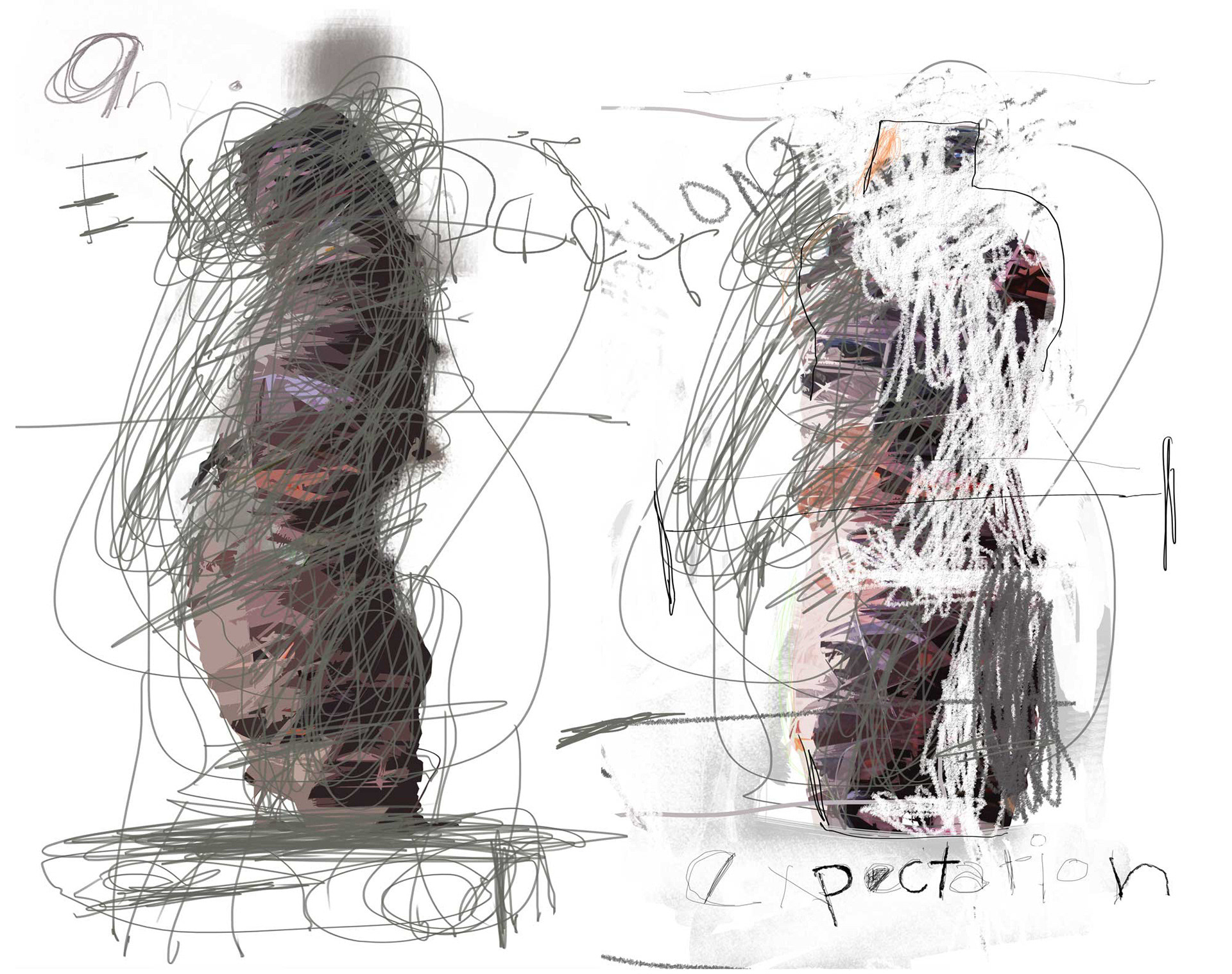 Another Monday, print (13"x18") - Artwork revealing the erasure of authentic female selfhood.