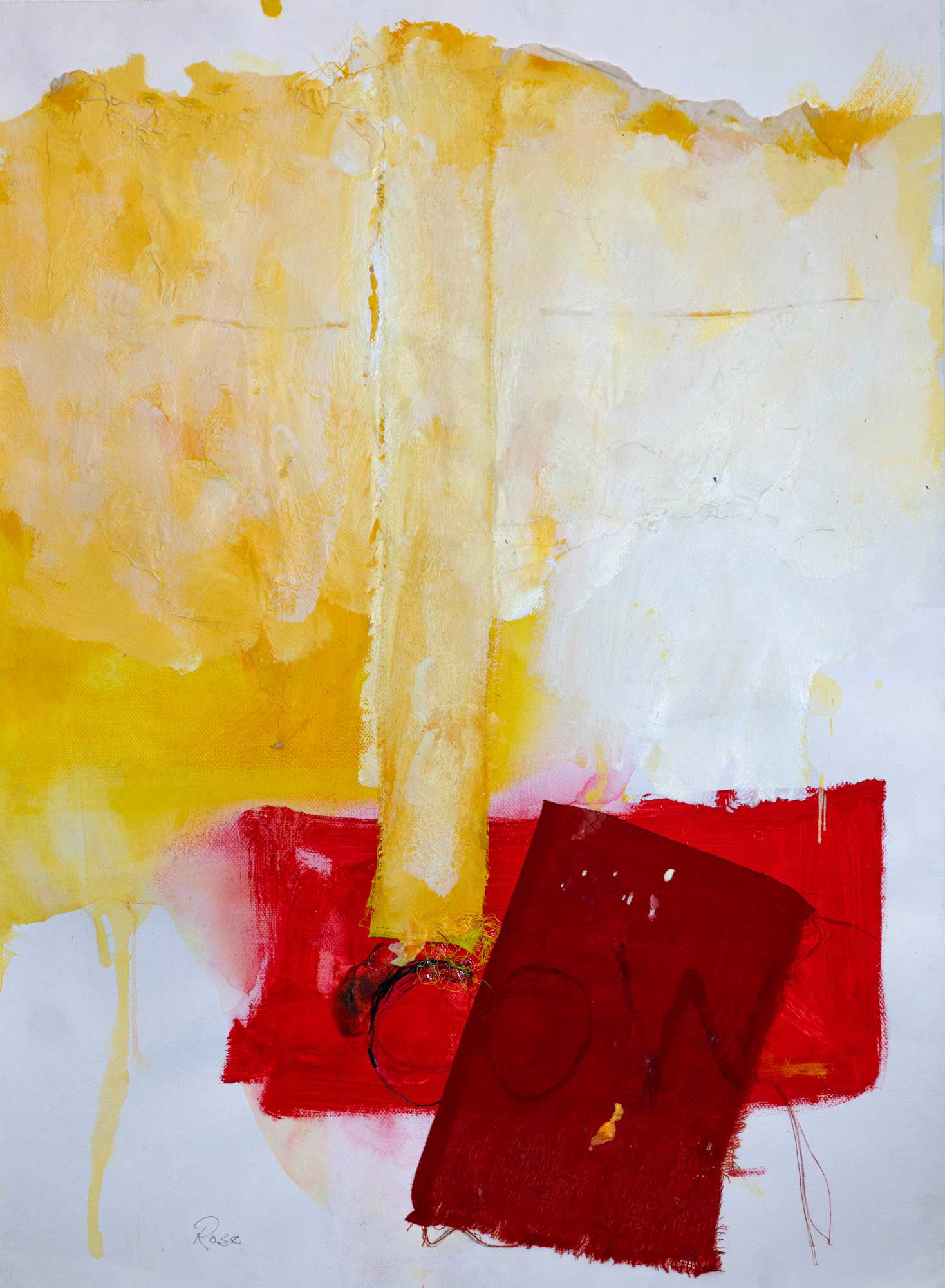 Cow 32"x26" mixed media on paper