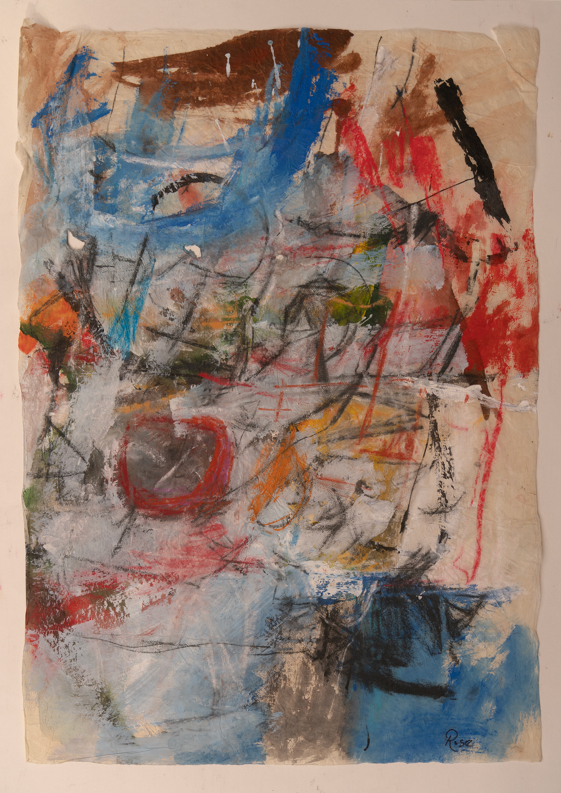 _Nepal-Number 2(38'x30') mixed media on Nepali Lokta Paper $750.00