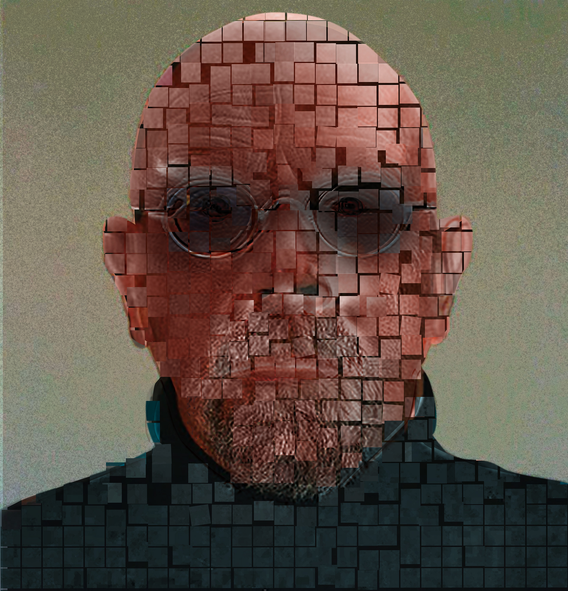 Chuck Close, (1940-2021( American painter and photographer, was instrumental in the Photorealist movement of the 1960’s. Close developed an abstract grid approach to his large scale portrait painting after being paralyzed by a spinal disorder in the 1980s.- Numbered print 32”x36”