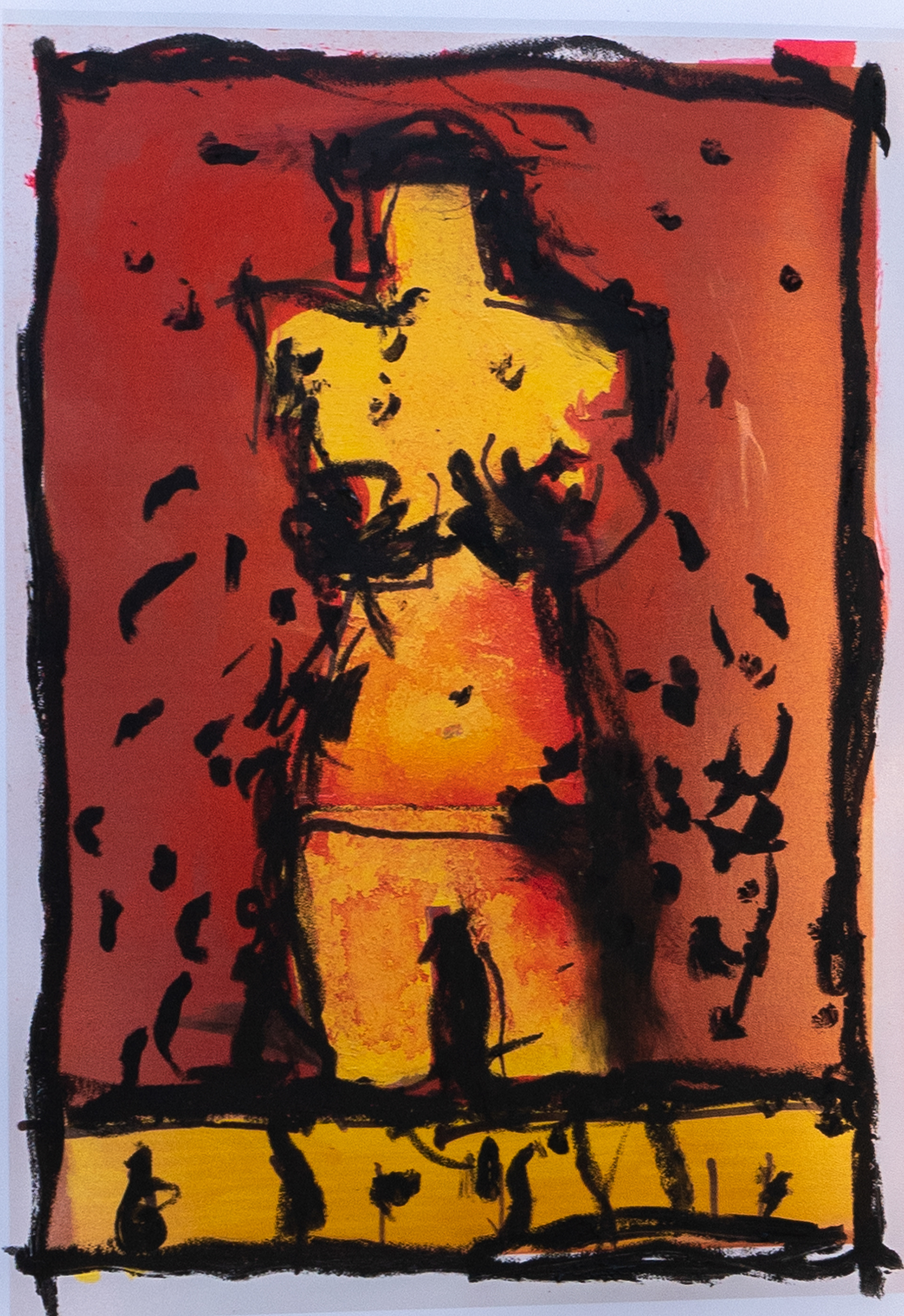 Study for a poster, mixed media on paper (13"x19+)