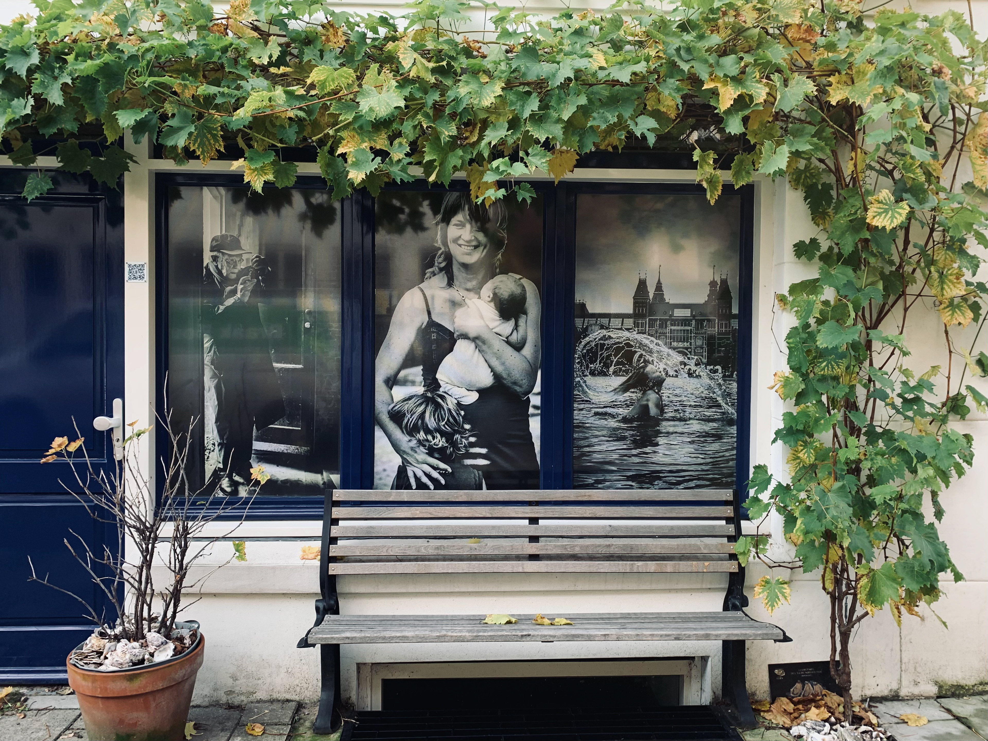 Foto's op doorkijk folie