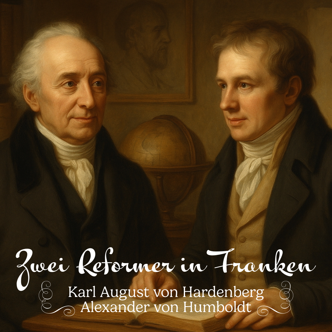 Als Karl August von Hardenberg 1791 die Regierung in den beiden fränkischen Fürstentümern Ansbach und Bayreuth übernahm, sah er sich großteils mittelalterlichen Zuständen gegenüber. In den folgenden Jahren machte er sich daher - unterstützt durch die sogenannte "fränkische Clique", zu der auch der junge Alexander von Humboldt gehörte - daran, mittels tiefgreifender Reformen Abhilfe zu schaffen. Gemeinsam gelang ihnen das anfangs Undenkbare: Die Strukturen grundlegend neu aufzubauen und so den ersten modernen Staat Europas zu schmieden! 