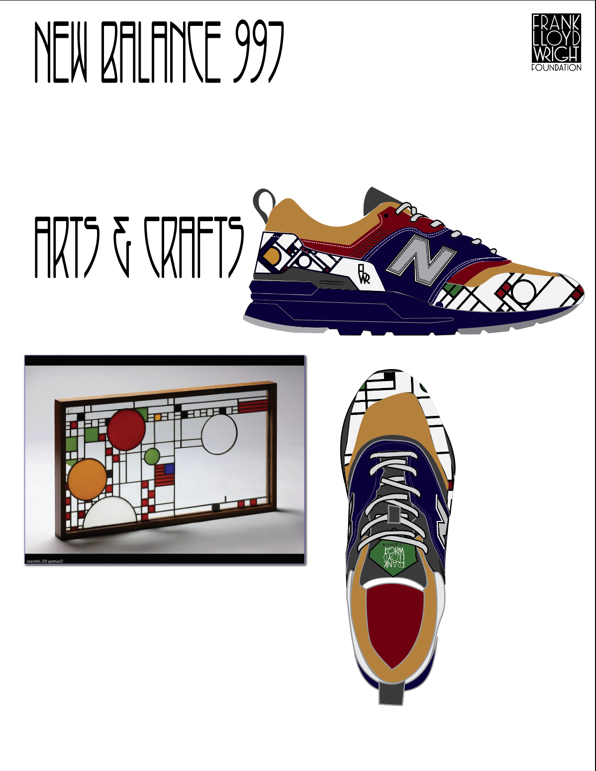 Arts & Crafts FLW New Balance 997H Design Mock