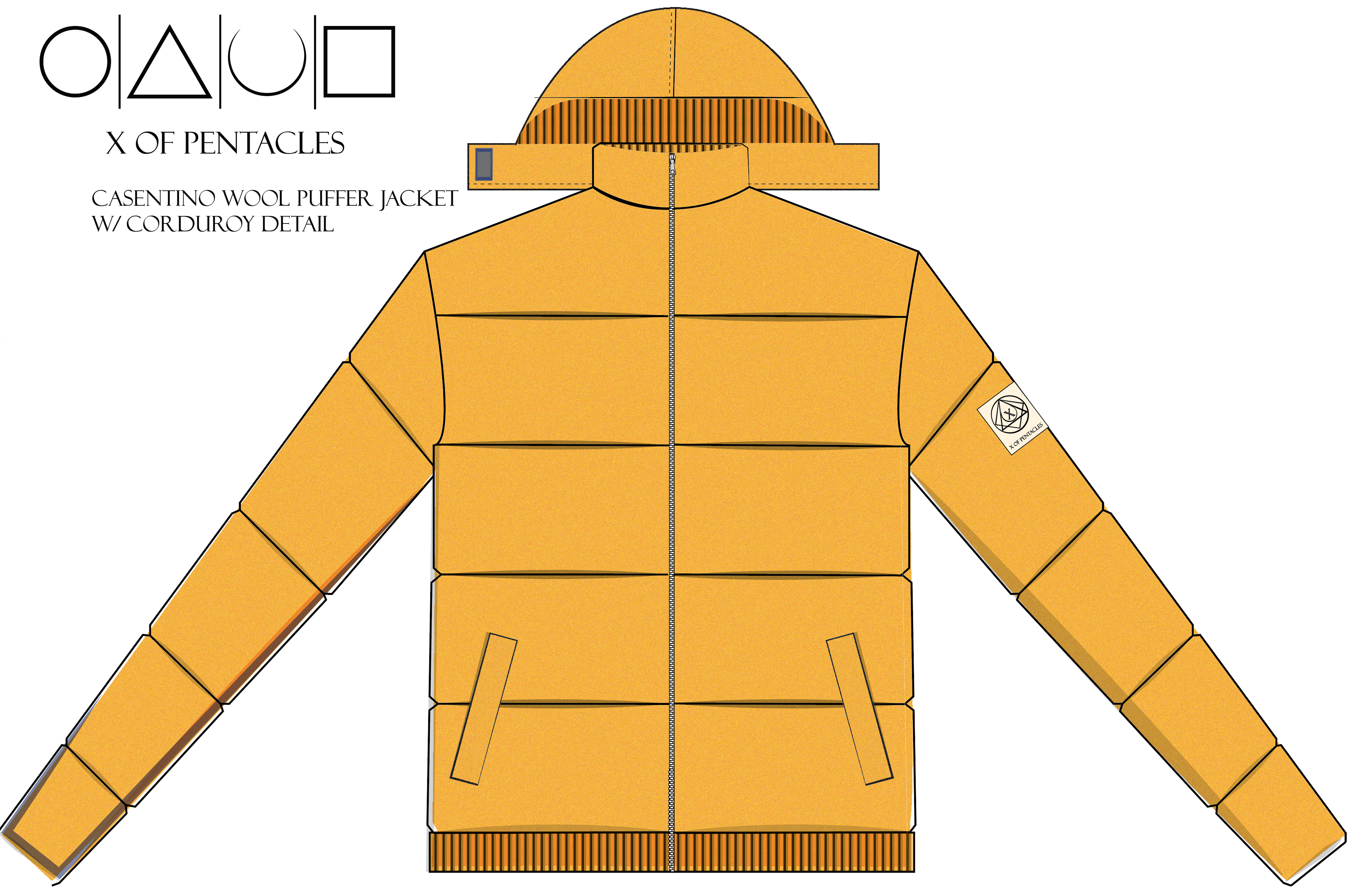FLAT SKETCH FOR F/W X OF PENTACLES OUTERWEAR 2020