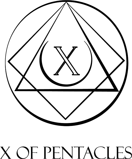 X OF PENTACLES "STACKED" LOGO FOR SOCIAL MEDIA