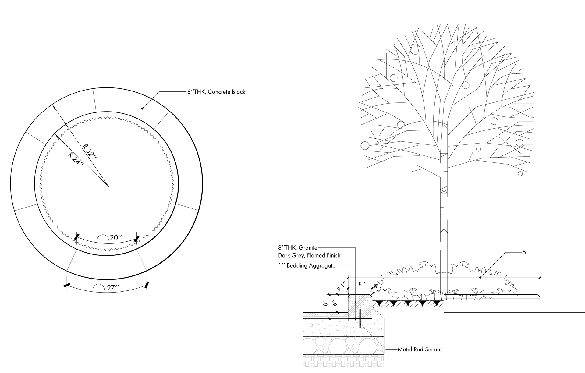 Landscape Design Detail - Plan & Section