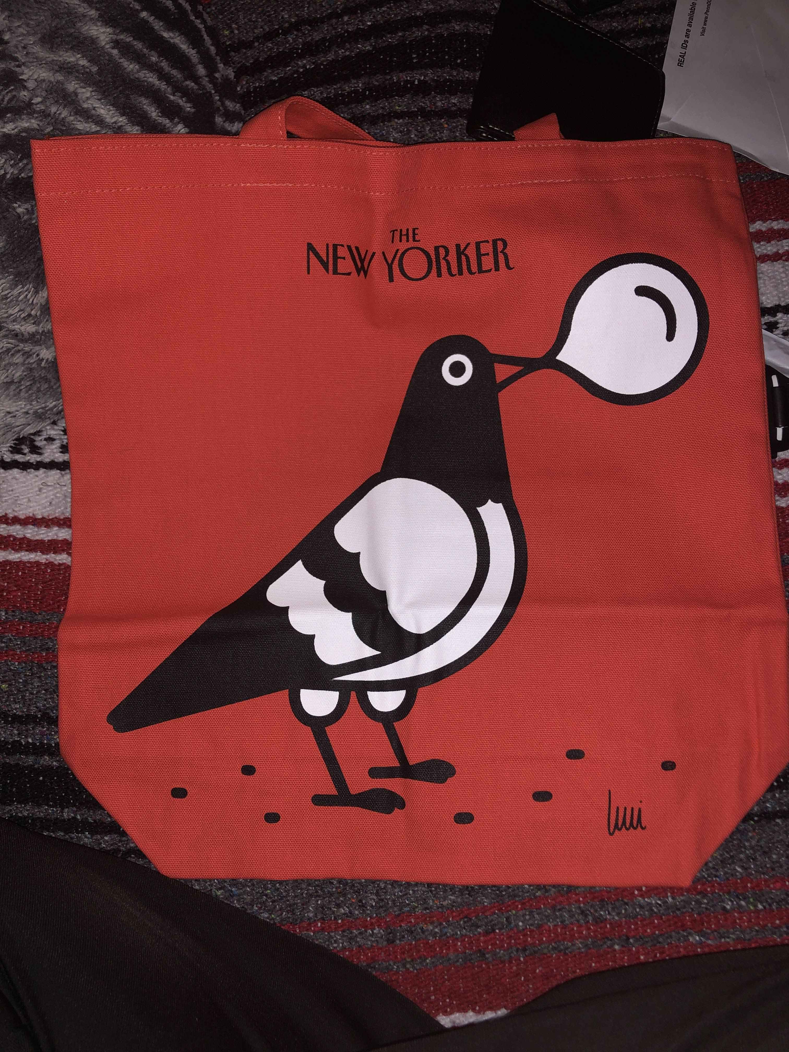 Tote bag I got for subscribing to The New Yorker