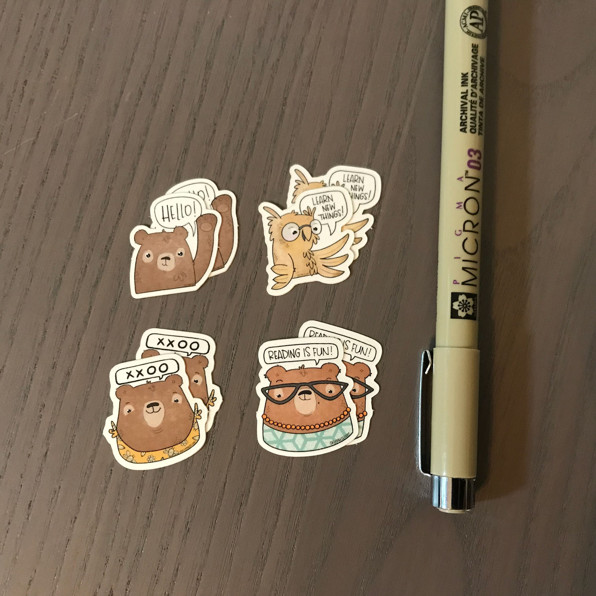 Mini 1” stickers