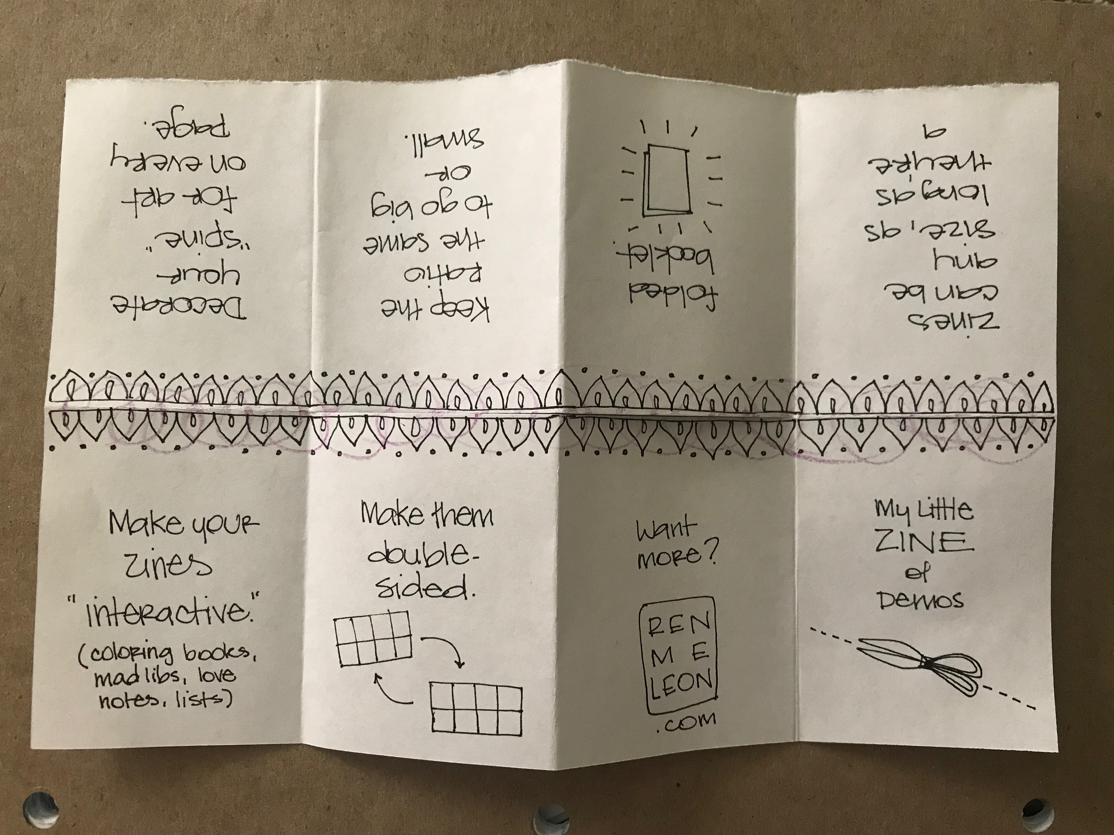 Small one-page zine