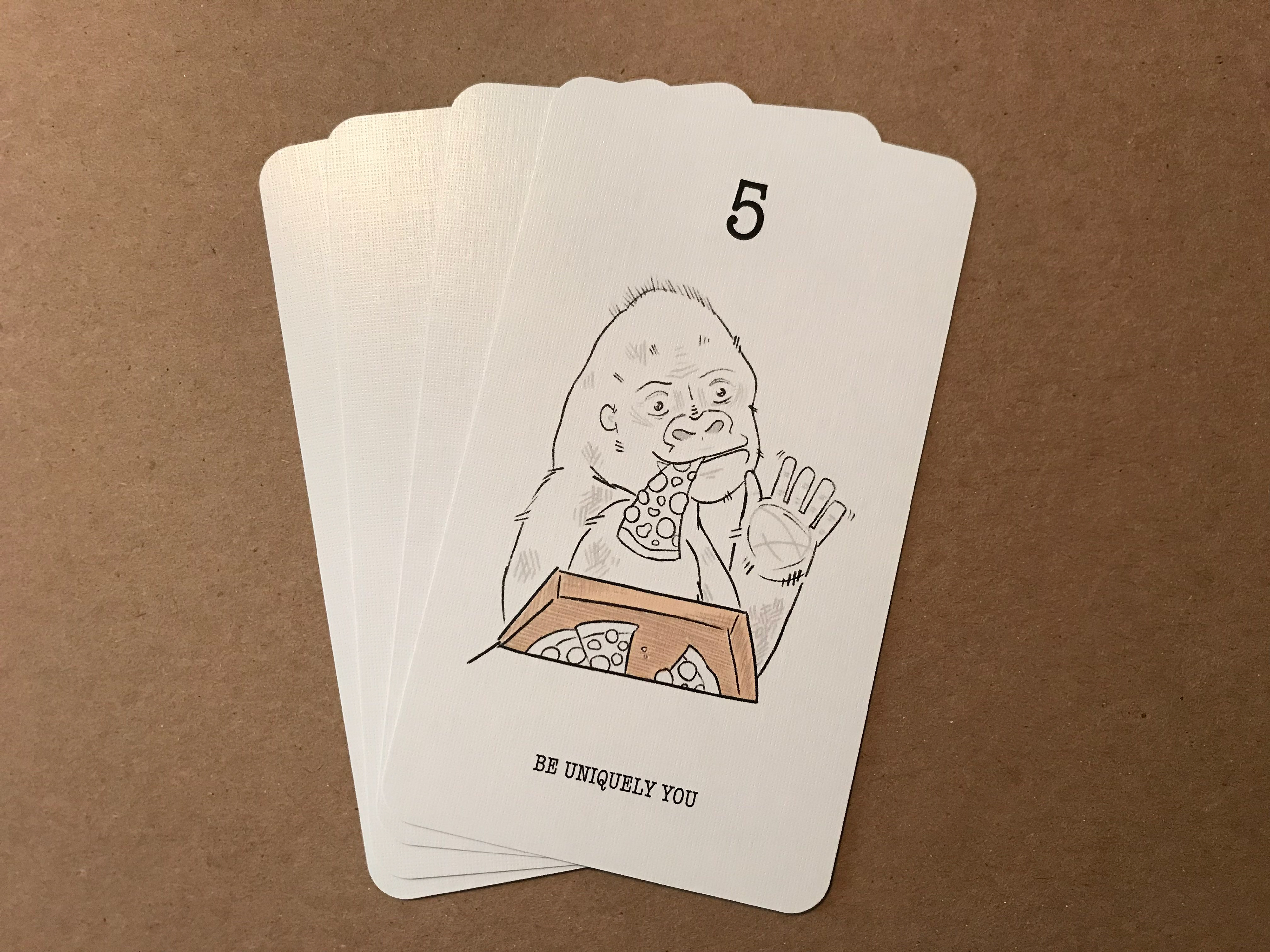 Gorilla eating pizza.