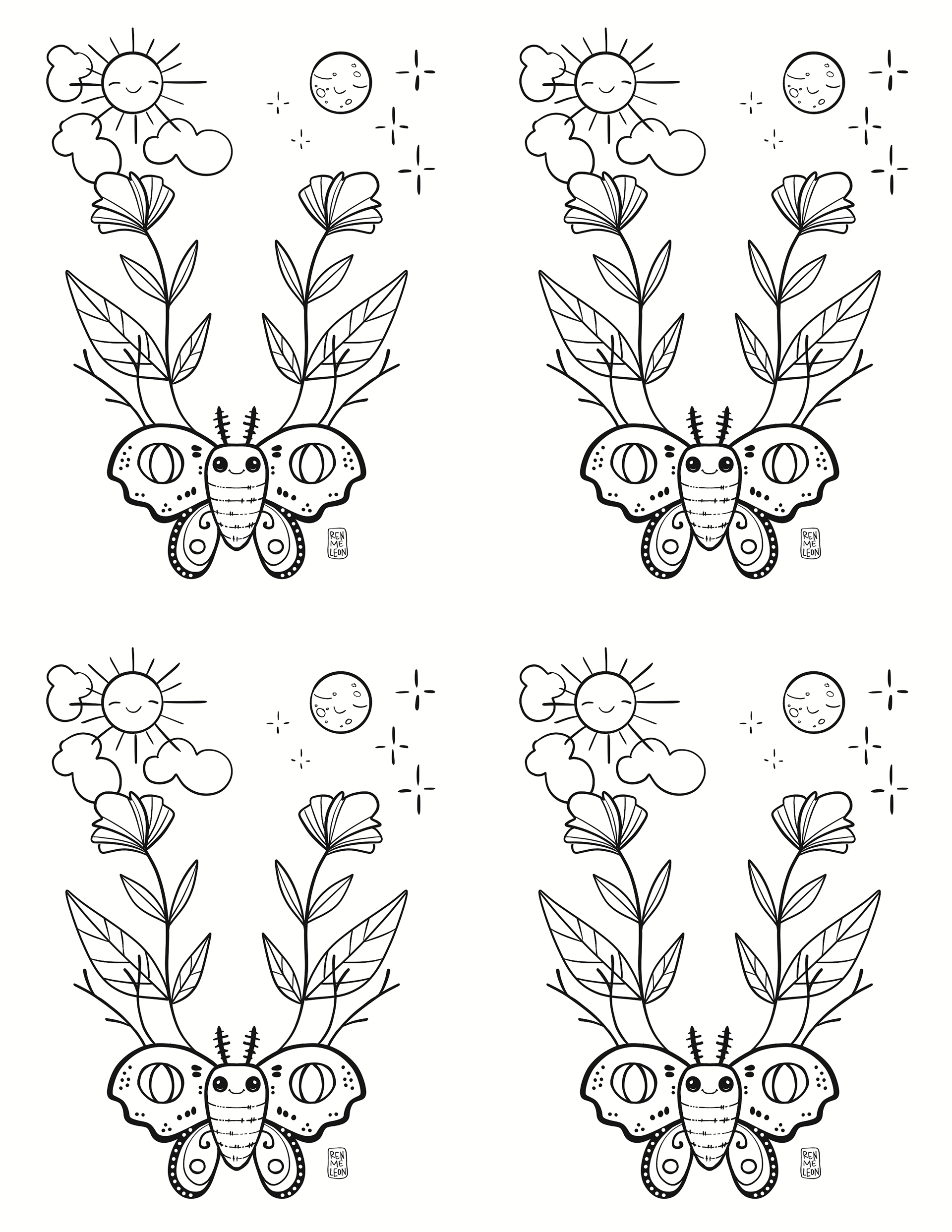 Quarter sheet coloring pages