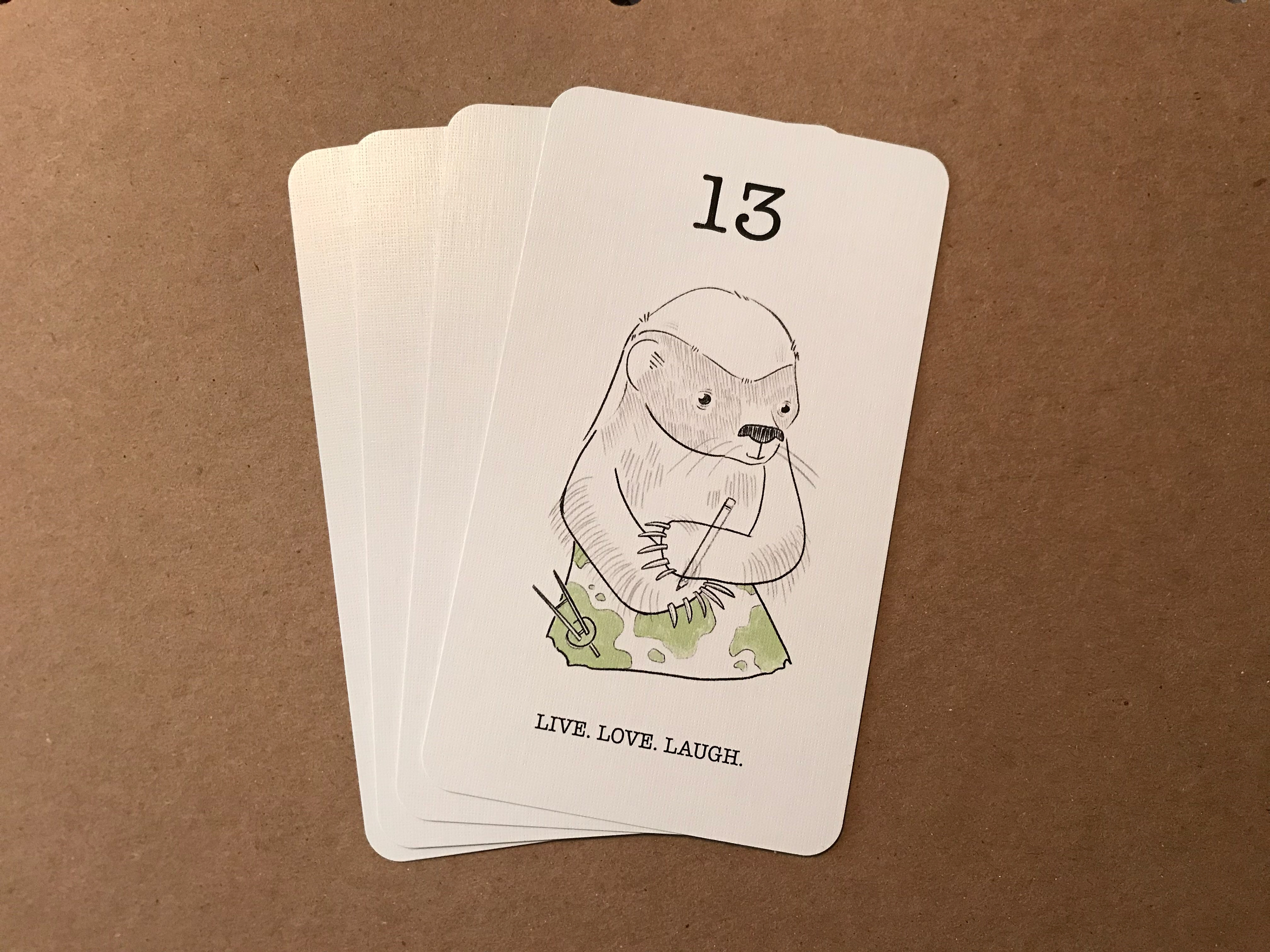 Honey Badger, the one card I goofed one. (next image is the corrected version).