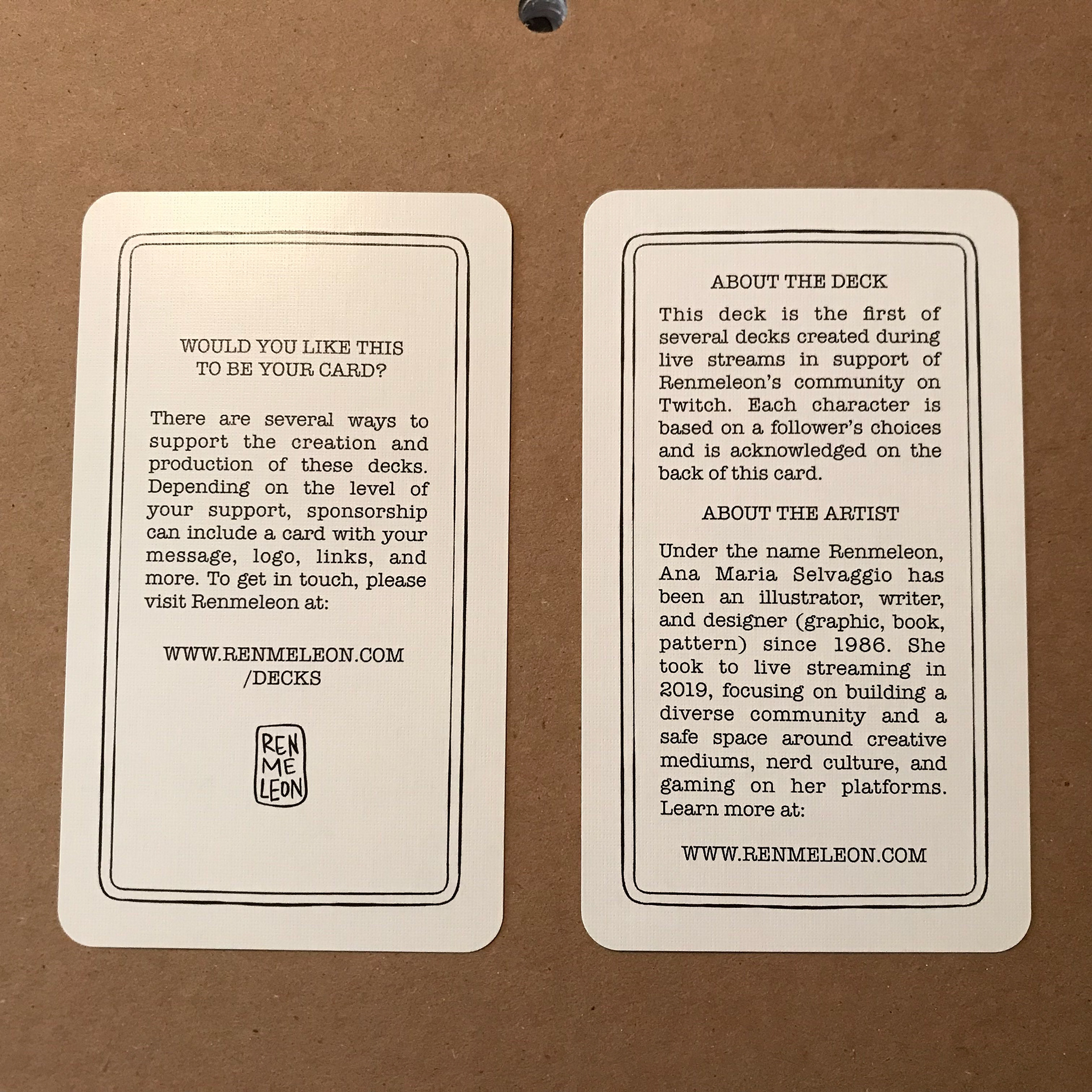 Sponsor and About cards.
