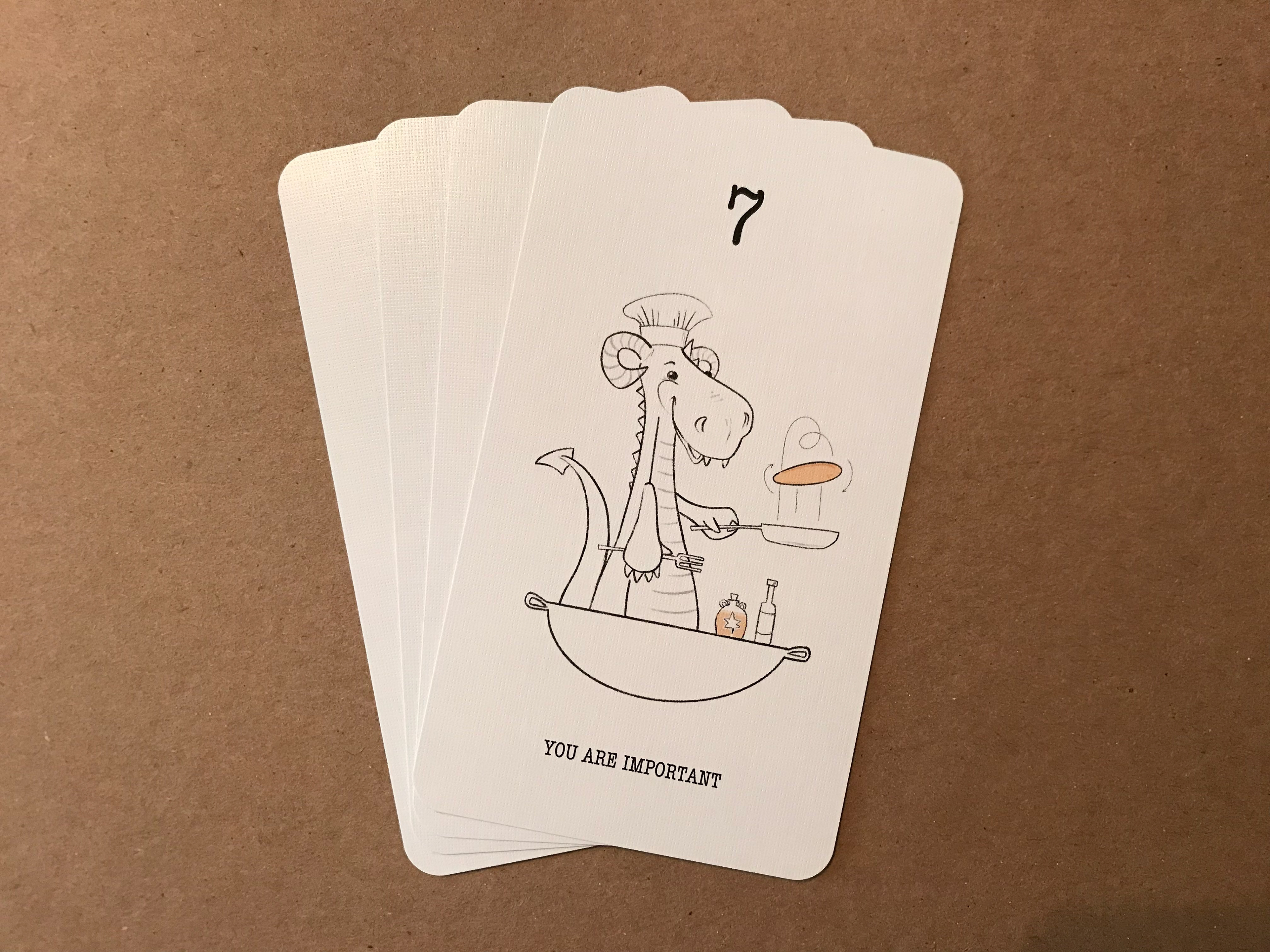 Dragon flipping pancakes.