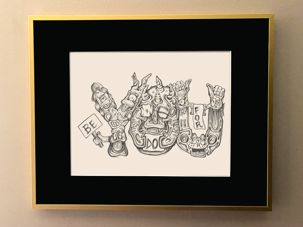 Be You. Do You. For You, 11" x 14", graphite on archival bristol, framed.
