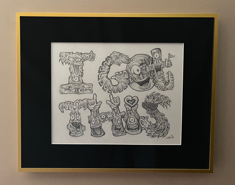 I Got This, 11" x 14", graphite on archival bristol, framed. $140.