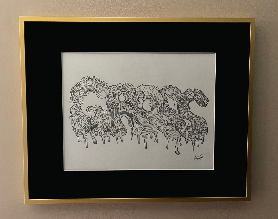 Gross, 11" x 14", graphite on archival bristol, framed, $140.